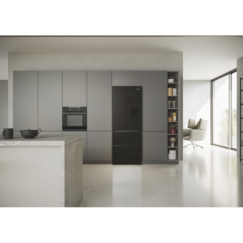 Haier Series 5 70cm Frost Free Fridge Freezer HFR5719EWPB - Black Haier Series 5 70cm Frost Free Fridge Freezer HFR5719EWPB - Black