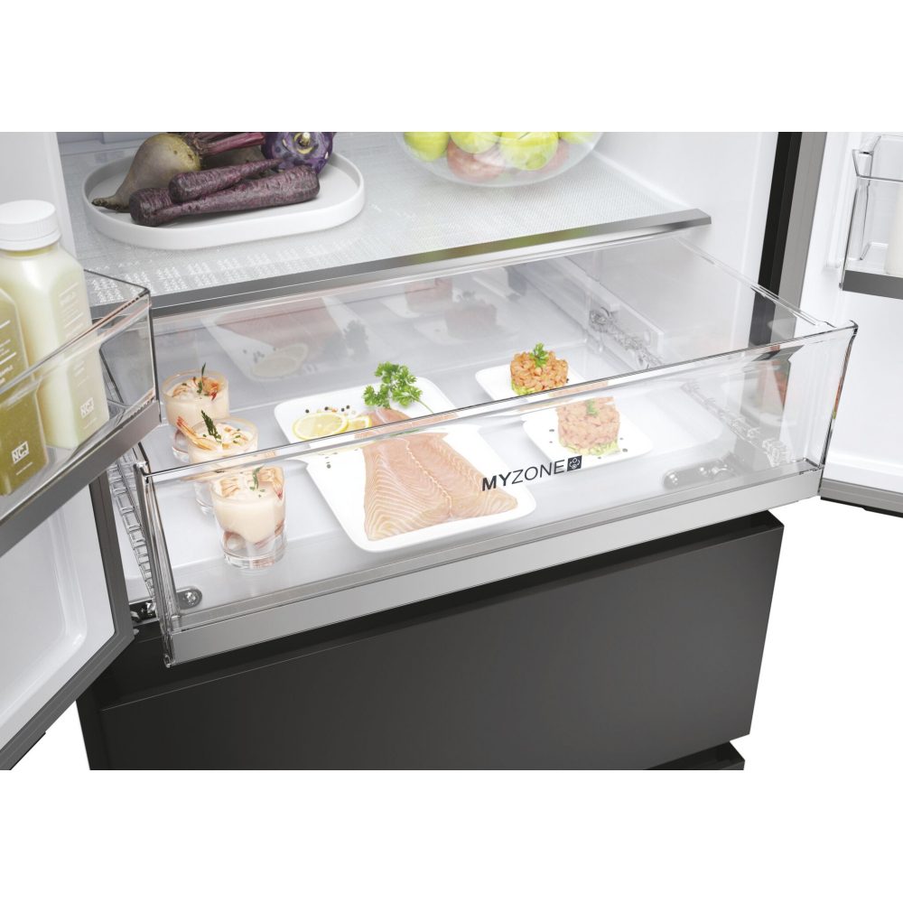Haier Series 5 70cm Frost Free Fridge Freezer HFR5719EWPB - Black Haier Series 5 70cm Frost Free Fridge Freezer HFR5719EWPB - Black