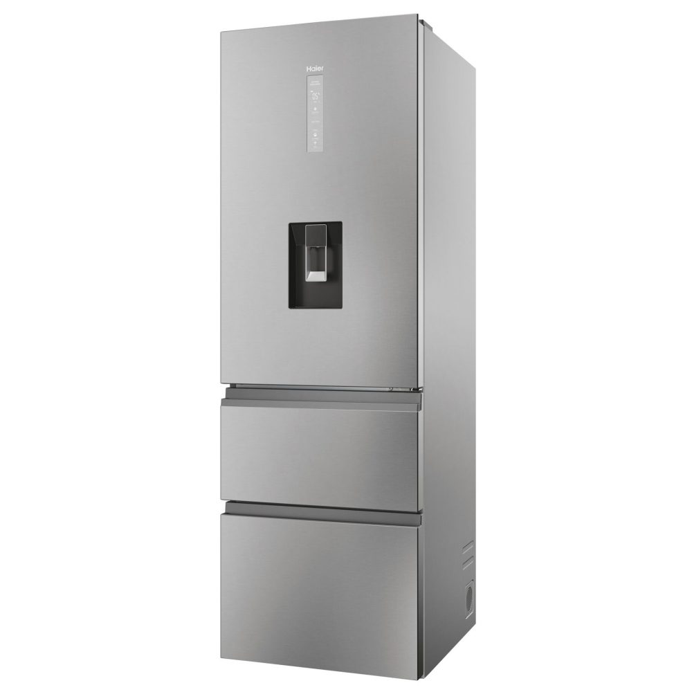 Haier 60cm Series 5 Frost Free Fridge Freezer With Water Dispenser HTW5618DWMG - Stainless Steel Haier 60cm Series 5 Frost Free Fridge Freezer With Water Dispenser HTW5618DWMG - Stainless Steel