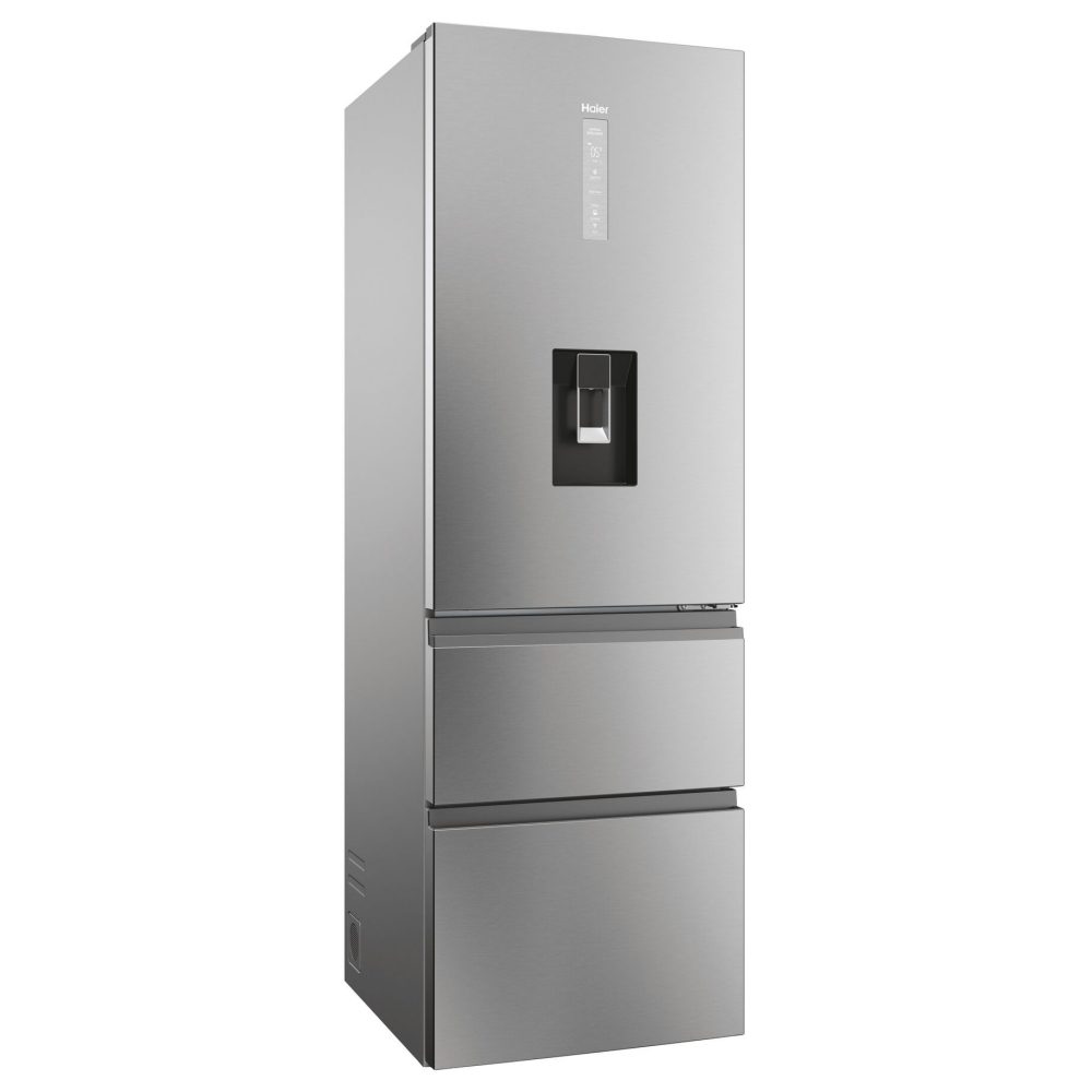Haier 60cm Series 5 Frost Free Fridge Freezer With Water Dispenser HTW5618DWMG - Stainless Steel Haier 60cm Series 5 Frost Free Fridge Freezer With Water Dispenser HTW5618DWMG - Stainless Steel