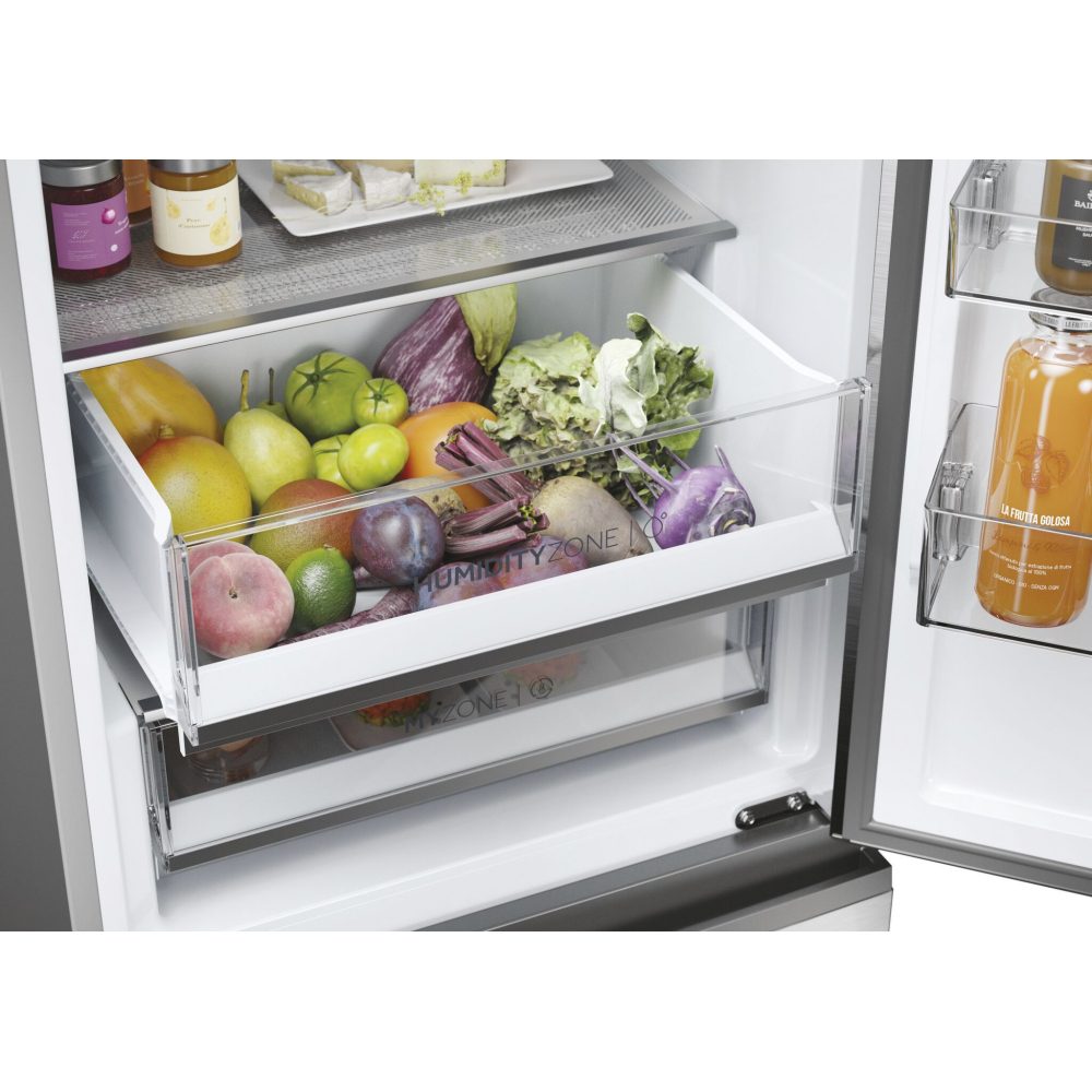 Haier 60cm Series 5 Frost Free Fridge Freezer With Water Dispenser HTW5618DWMG - Stainless Steel Haier 60cm Series 5 Frost Free Fridge Freezer With Water Dispenser HTW5618DWMG - Stainless Steel