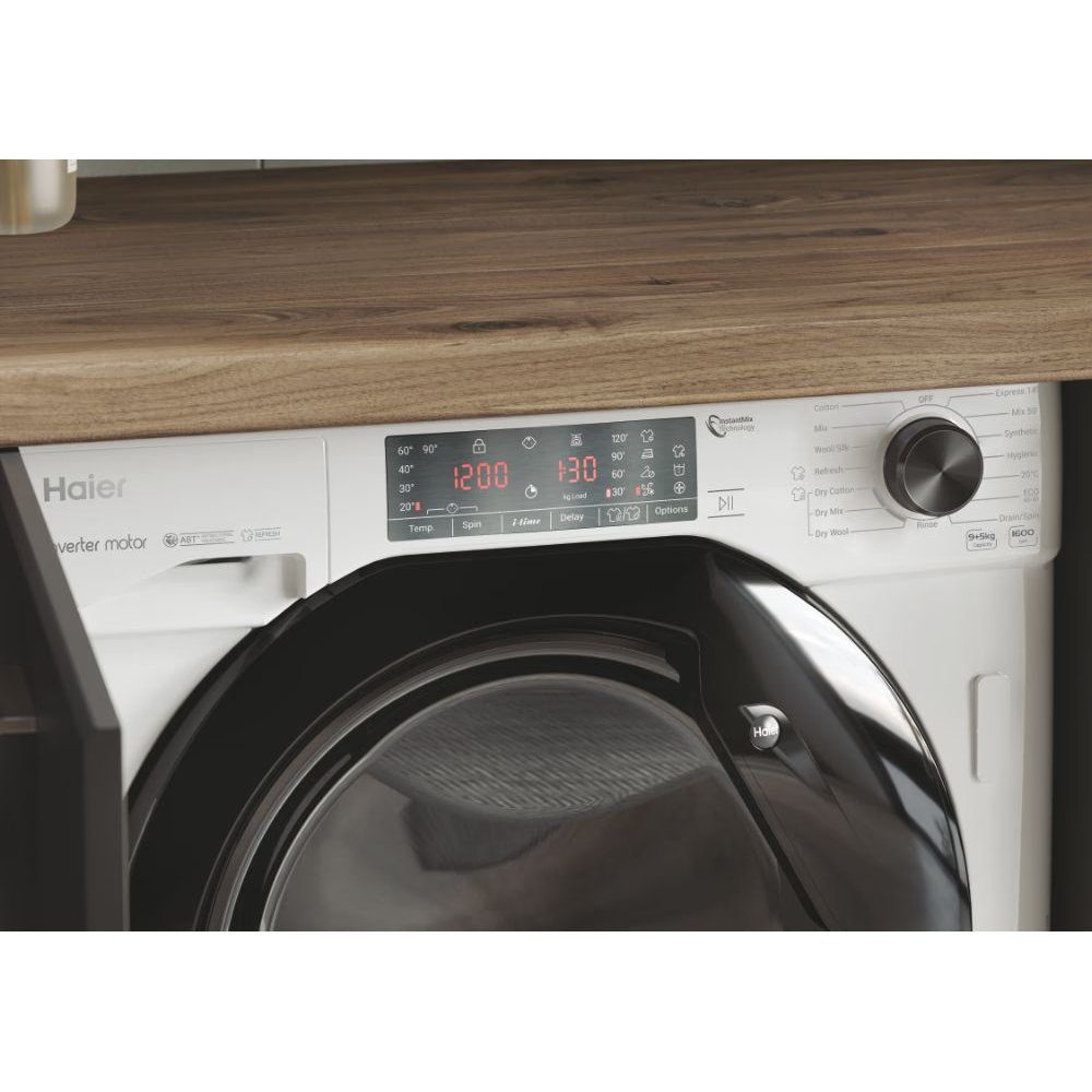 Haier Series 4 9kg/5kg Integrated Washer Dryer HWDQ90B416FWB-UK Haier Series 4 9kg/5kg Integrated Washer Dryer HWDQ90B416FWB-UK