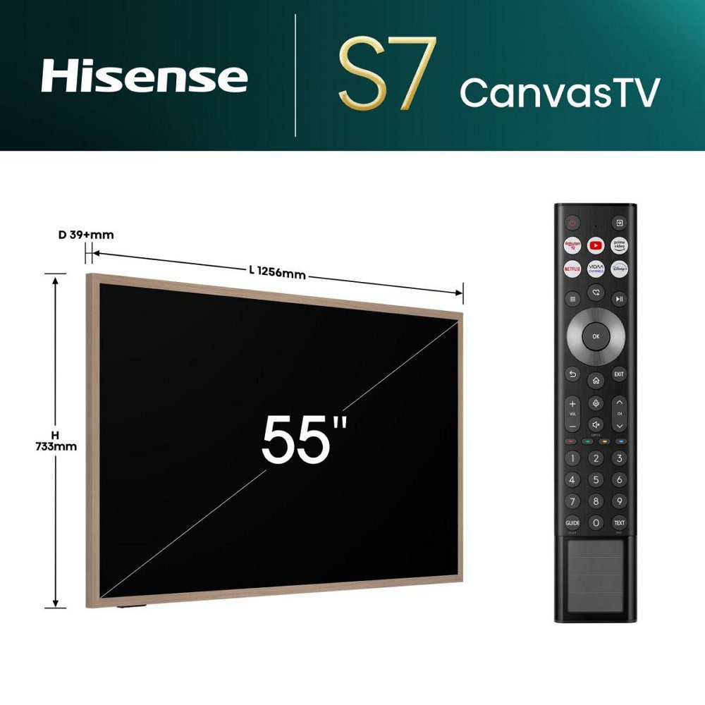Hisense 2025 55" QLED Canvas 4K Smart TV 55S7NQTUK - Brown Hisense 2025 55" QLED Canvas 4K Smart TV 55S7NQTUK - Brown