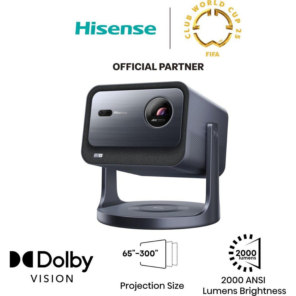 Hisense 2025 4K Ultra HD Smart Mini Projector TV C2TUK - SILVER Hisense 2025 4K Ultra HD Smart Mini Projector TV C2TUK - SILVER