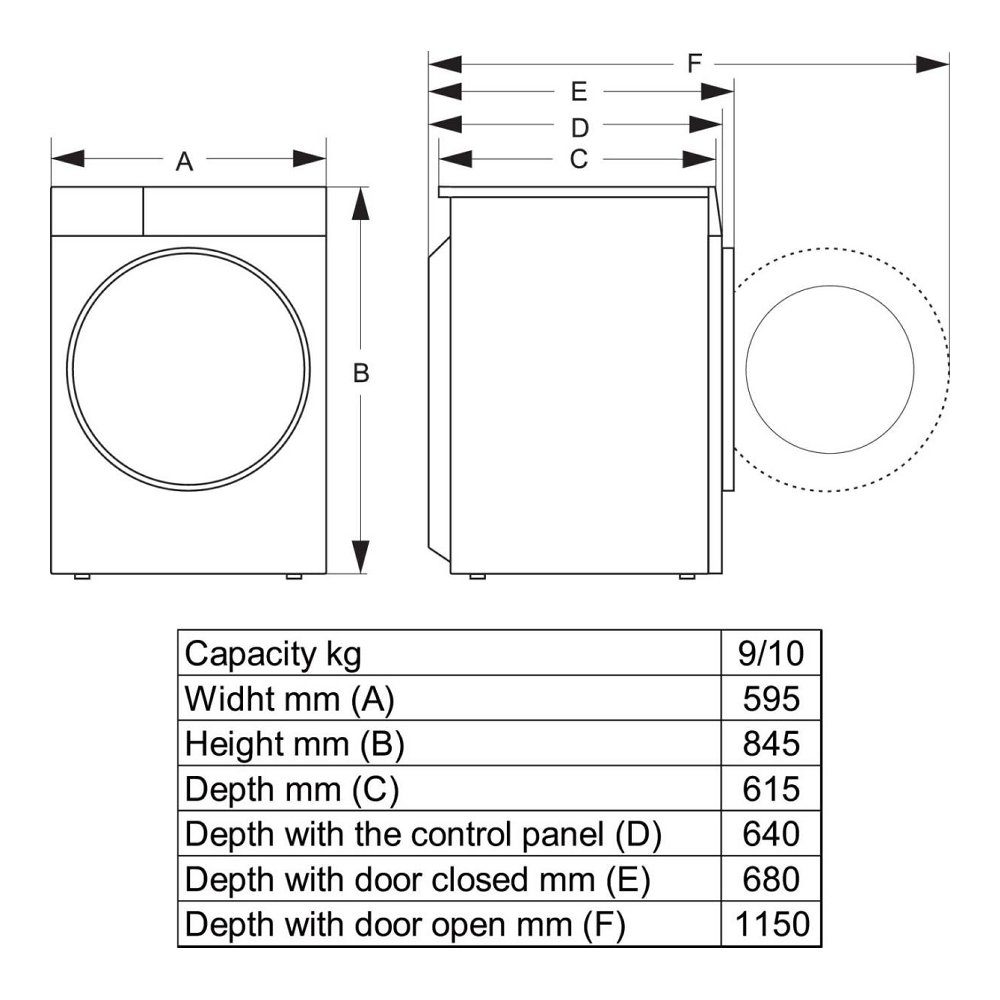 Hisense 10kg 5I Series Heat Pump Condenser Dryer DH5I104BBAB - Black Hisense 10kg 5I Series Heat Pump Condenser Dryer DH5I104BBAB - Black