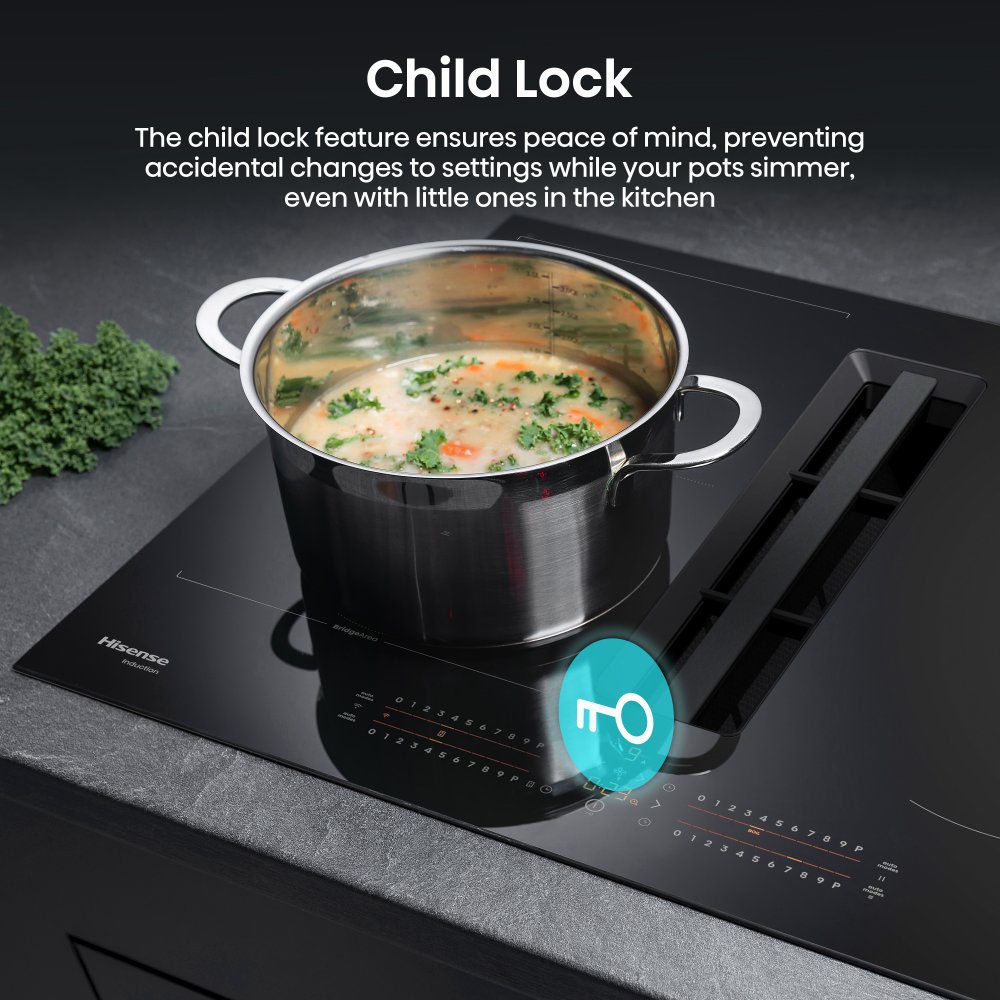 Hisense 60cm Air Venting Induction Hob HEH6432BSCWF - BLACK Hisense 60cm Air Venting Induction Hob HEH6432BSCWF - BLACK