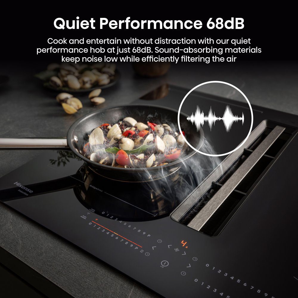 Hisense 83cm Air Venting Induction Hob HEH8432BSCWF - Black Hisense 83cm Air Venting Induction Hob HEH8432BSCWF - Black