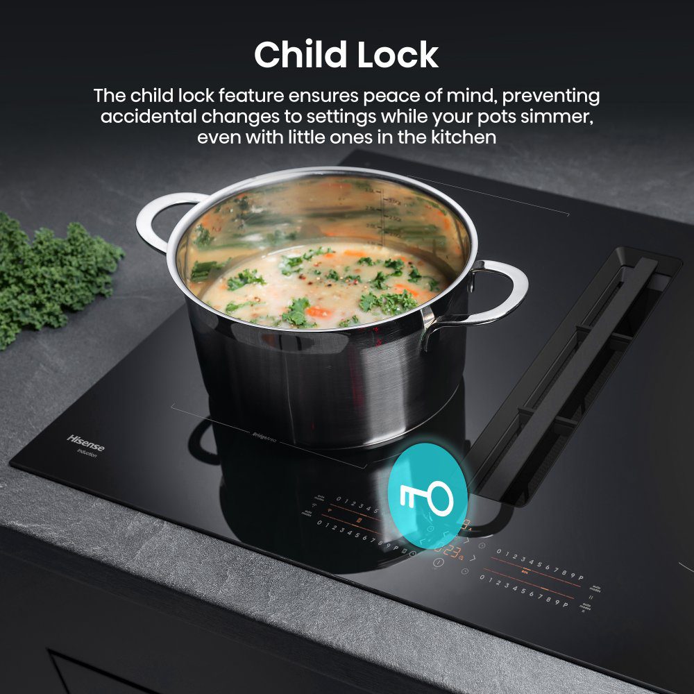 Hisense 83cm Air Venting Induction Hob HEH8432BSCWF - Black Hisense 83cm Air Venting Induction Hob HEH8432BSCWF - Black