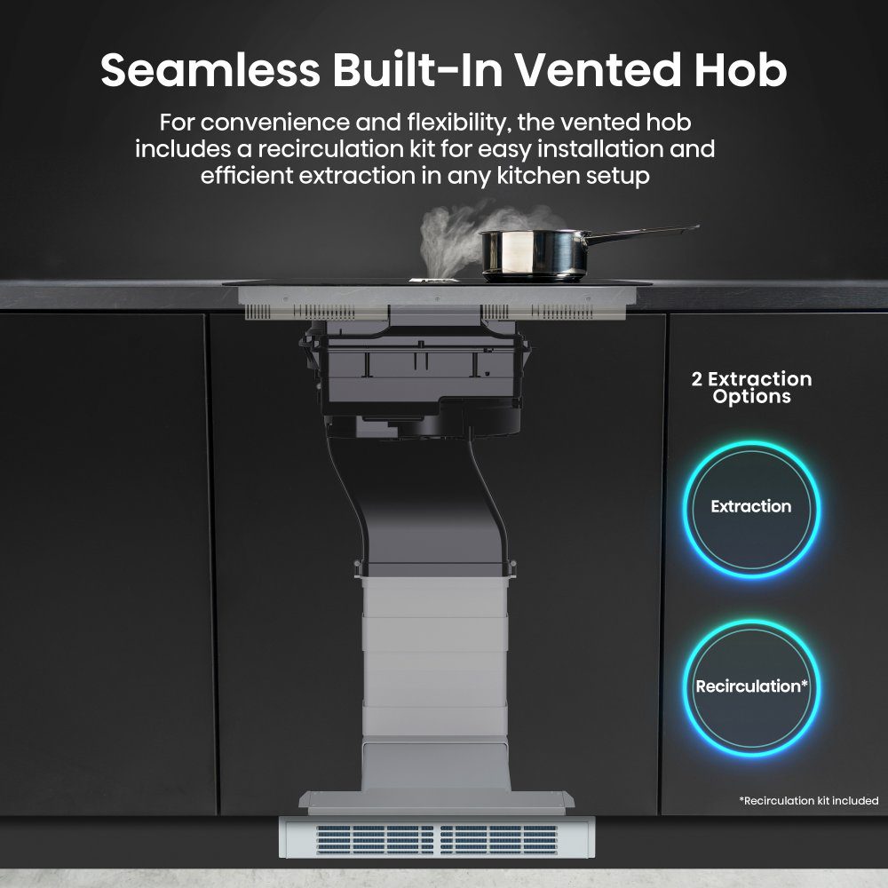 Hisense 83cm Air Venting Induction Hob HEH8432BSCWF - Black Hisense 83cm Air Venting Induction Hob HEH8432BSCWF - Black