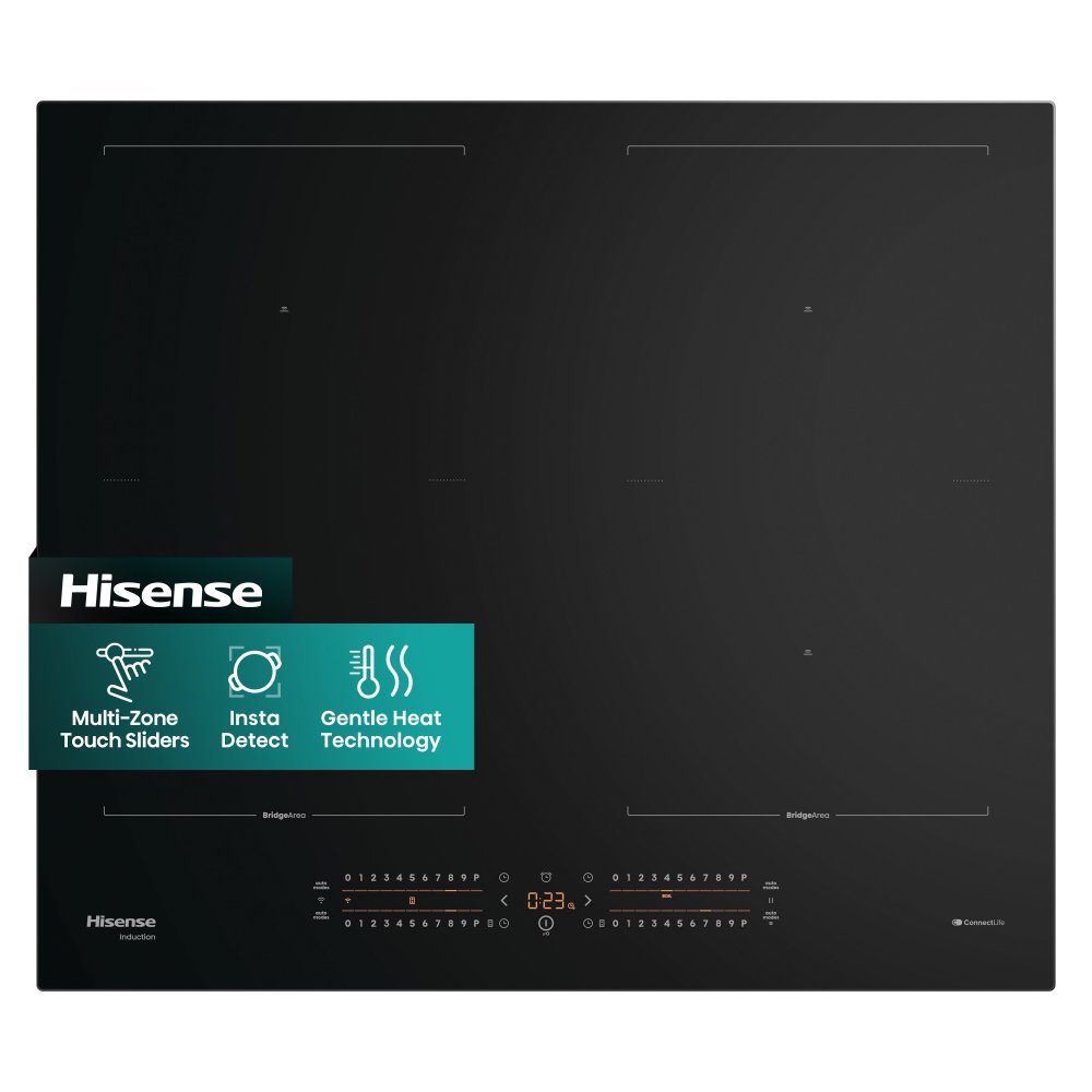 Hisense 60cm 4 Zone Area Flex Induction Hob HI6442BSCWF - Black Hisense 60cm 4 Zone Area Flex Induction Hob HI6442BSCWF - Black