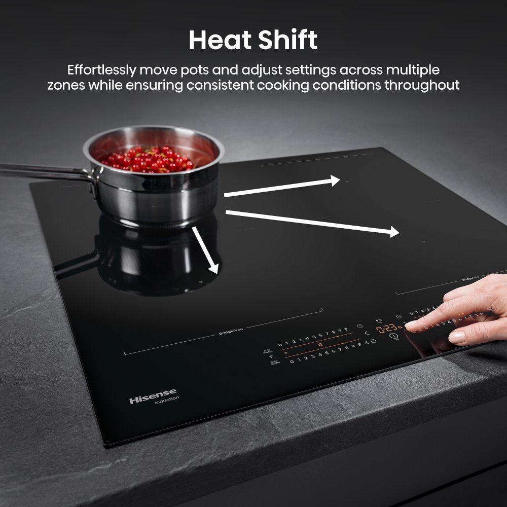 Hisense 60cm 4 Zone Area Flex Induction Hob HI6442BSCWF - Black Hisense 60cm 4 Zone Area Flex Induction Hob HI6442BSCWF - Black
