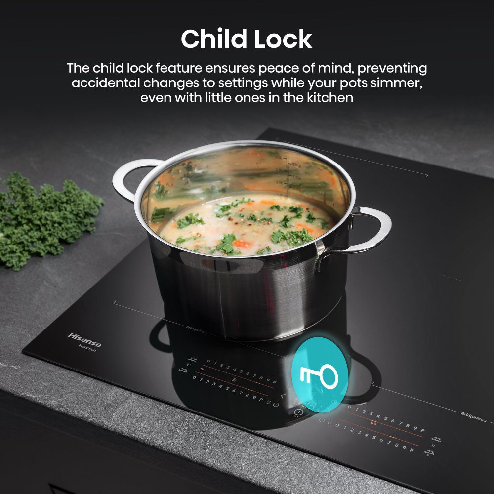 Hisense 60cm 4 Zone Area Flex Induction Hob HI6442BSCWF - Black Hisense 60cm 4 Zone Area Flex Induction Hob HI6442BSCWF - Black