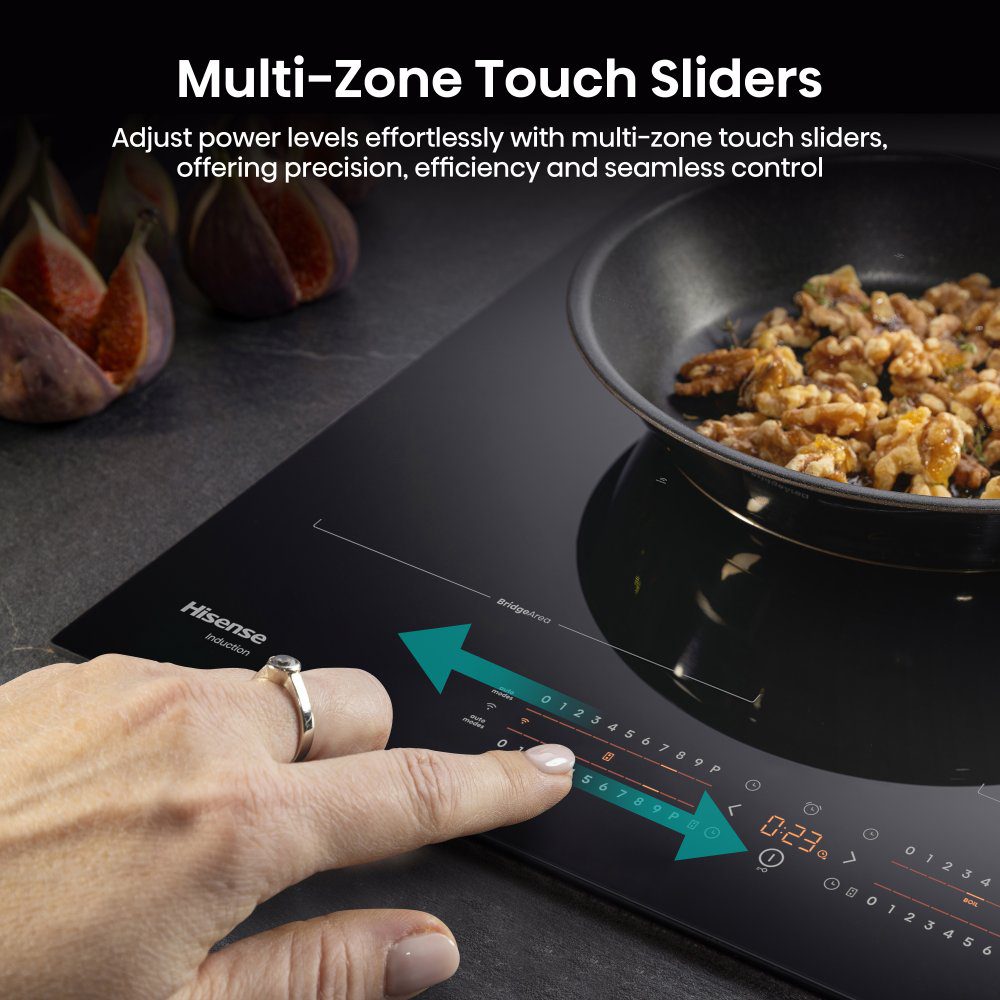 Hisense 60cm 4 Zone Area Flex Induction Hob HI6442BSCWF - Black Hisense 60cm 4 Zone Area Flex Induction Hob HI6442BSCWF - Black
