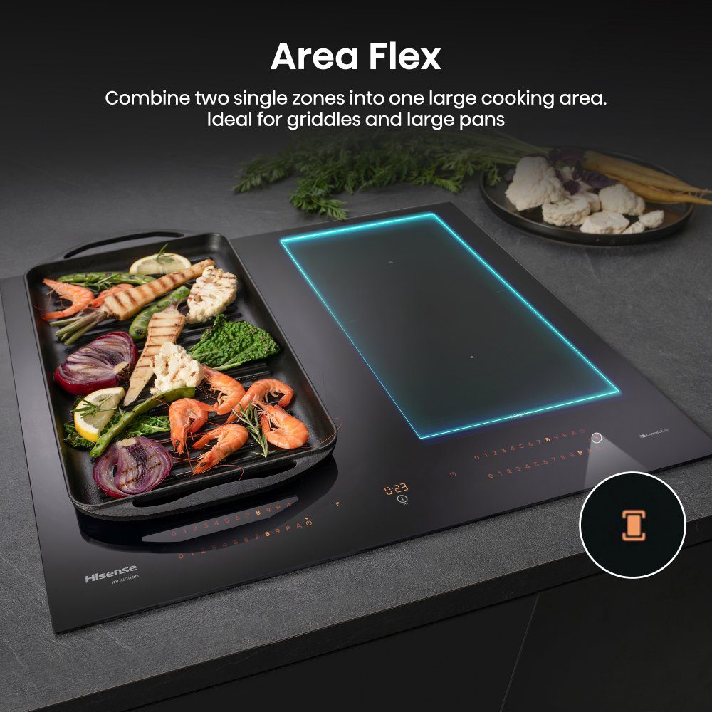 Hisense 60cm 4 Zone Area Flex Induction Hob HI6443BSCWF - Black Hisense 60cm 4 Zone Area Flex Induction Hob HI6443BSCWF - Black