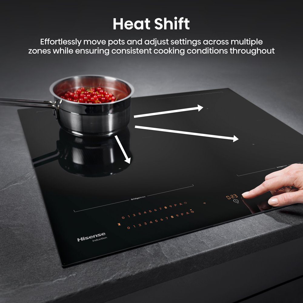 Hisense 60cm 4 Zone Area Flex Induction Hob HI6443BSCWF - Black Hisense 60cm 4 Zone Area Flex Induction Hob HI6443BSCWF - Black
