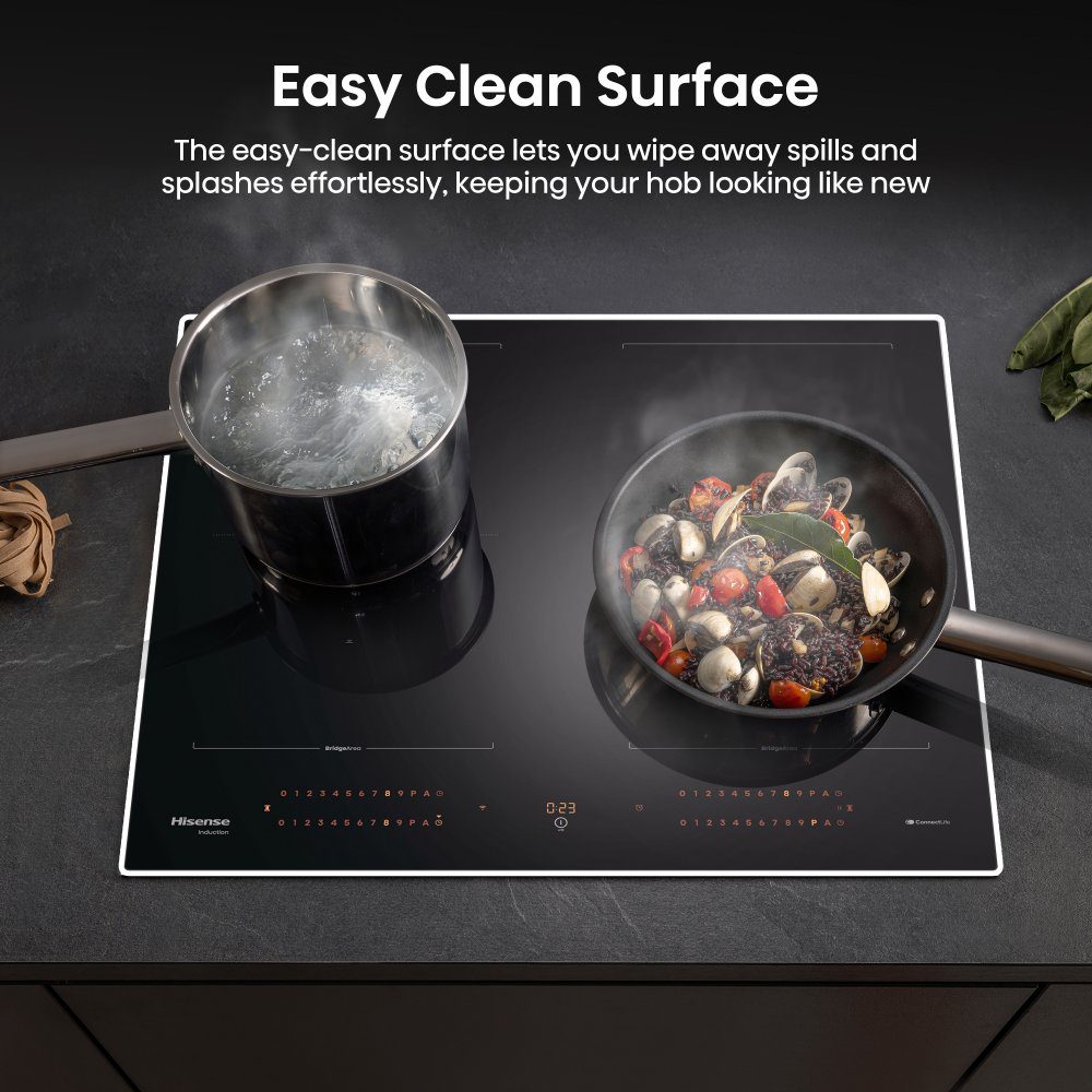 Hisense 60cm 4 Zone Area Flex Induction Hob HI6443BSCWF - Black Hisense 60cm 4 Zone Area Flex Induction Hob HI6443BSCWF - Black
