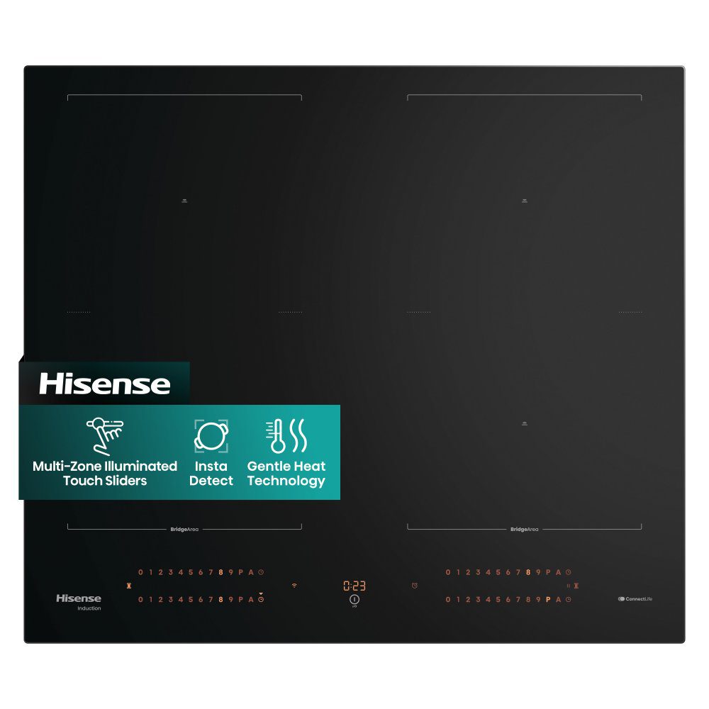 Hisense 60cm 4 Zone Area Flex Induction Hob HI6443BSCWF - Black Hisense 60cm 4 Zone Area Flex Induction Hob HI6443BSCWF - Black