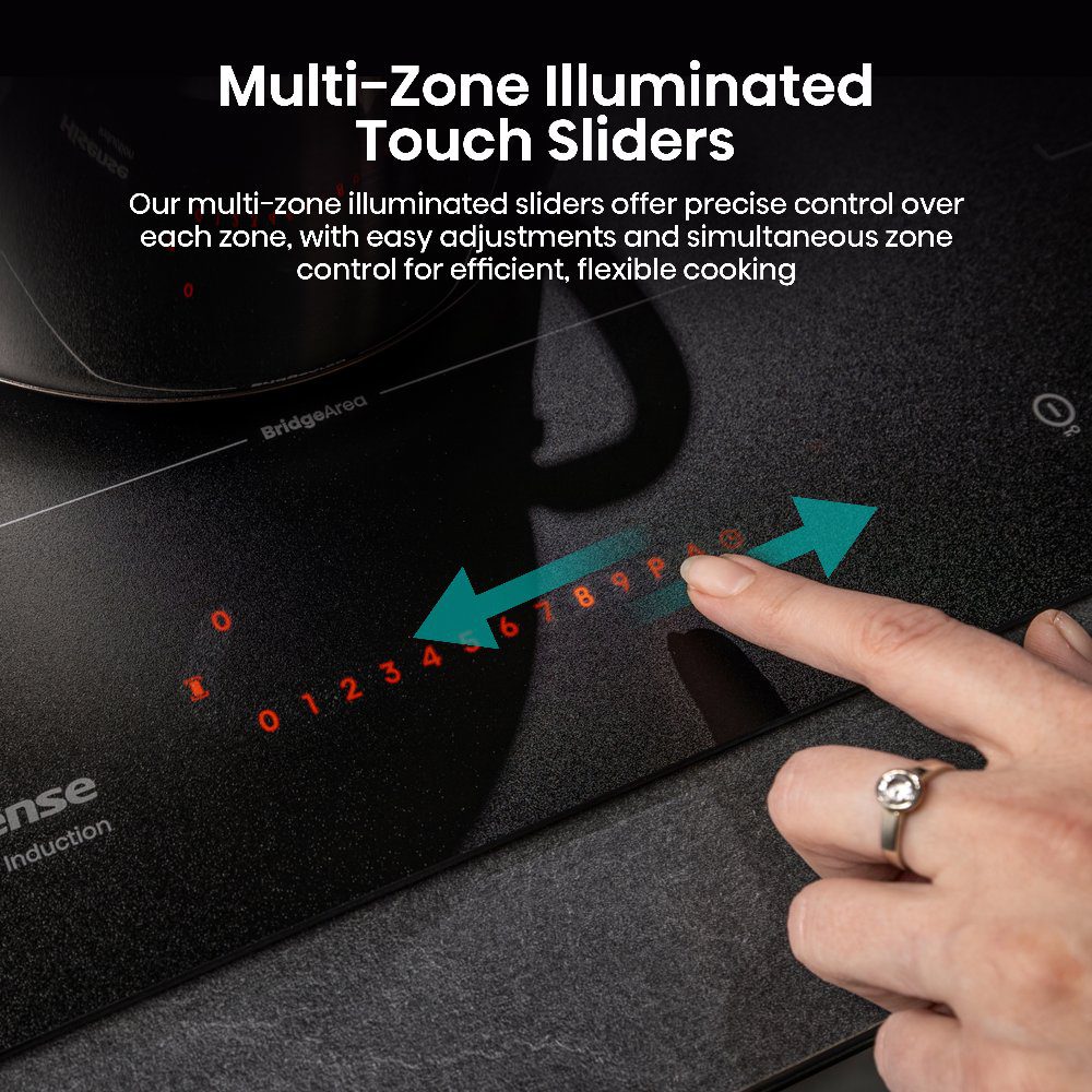 Hisense 60cm 4 Zone AntiScratch Area Flex Induction Hob HI6443SRWF - Black Hisense 60cm 4 Zone AntiScratch Area Flex Induction Hob HI6443SRWF - Black