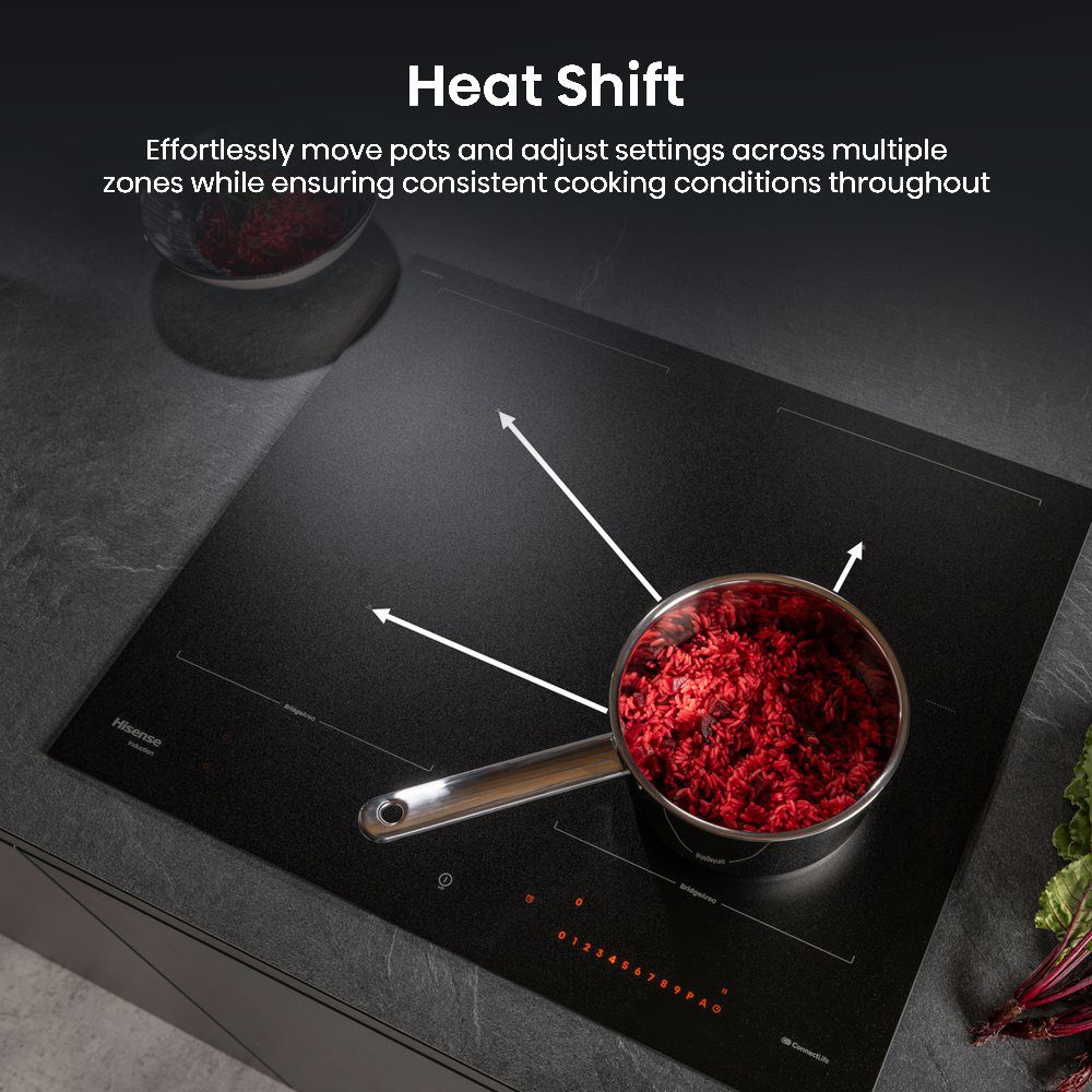 Hisense 60cm 4 Zone AntiScratch Area Flex Induction Hob HI6443SRWF - Black Hisense 60cm 4 Zone AntiScratch Area Flex Induction Hob HI6443SRWF - Black