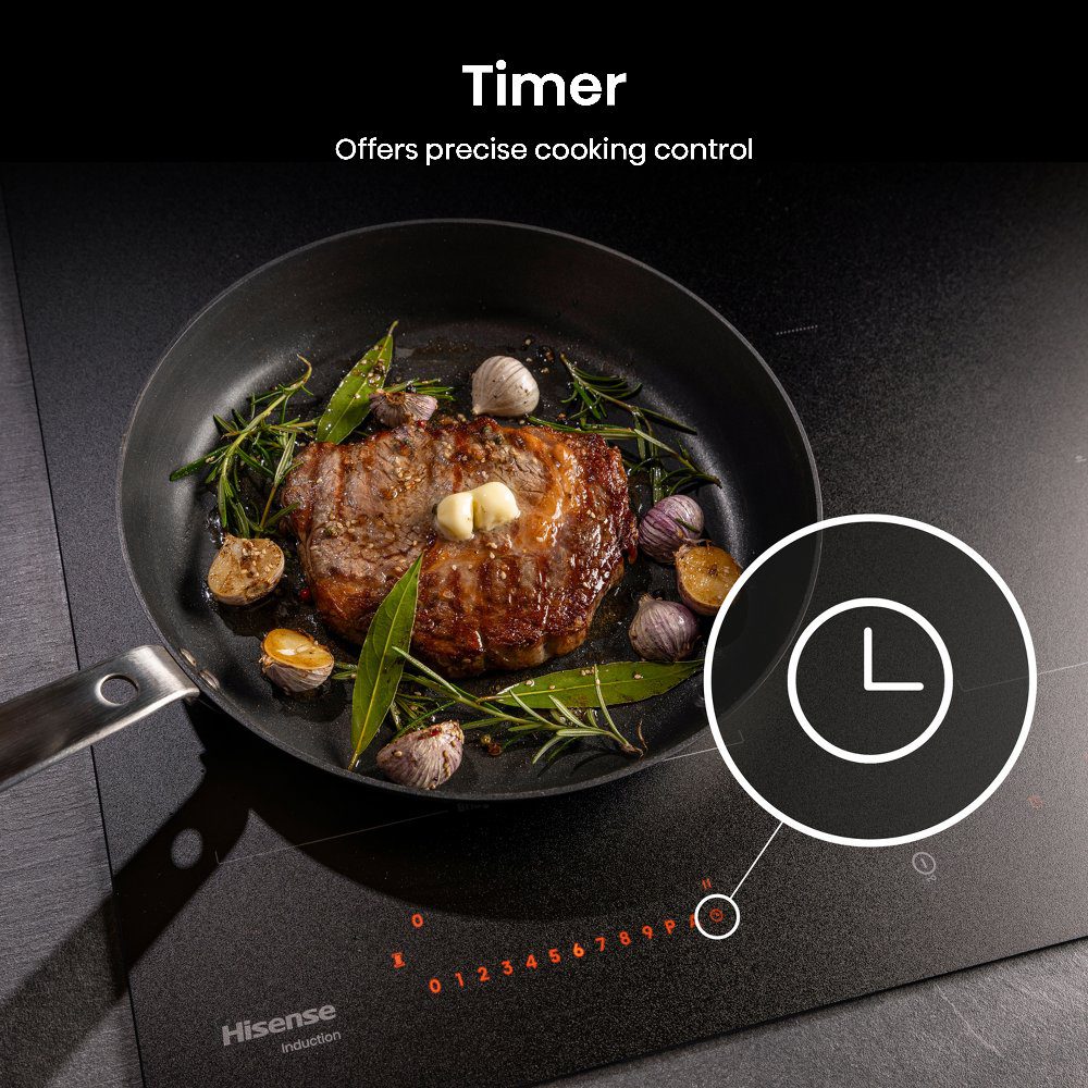 Hisense 60cm 4 Zone AntiScratch Area Flex Induction Hob HI6443SRWF - Black Hisense 60cm 4 Zone AntiScratch Area Flex Induction Hob HI6443SRWF - Black