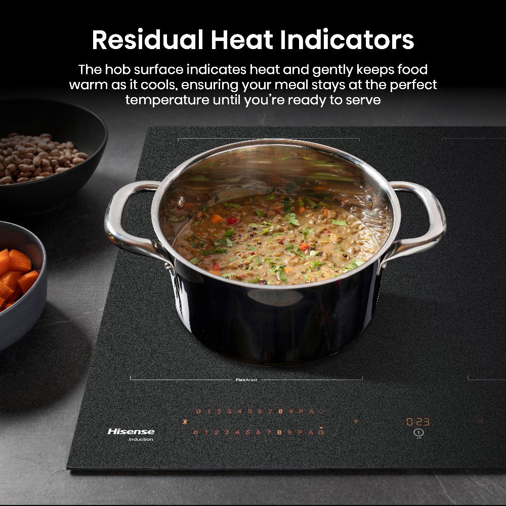 Hisense 60cm 4 Zone AntiScratch Area Flex Induction Hob HI6443SRWF - Black Hisense 60cm 4 Zone AntiScratch Area Flex Induction Hob HI6443SRWF - Black