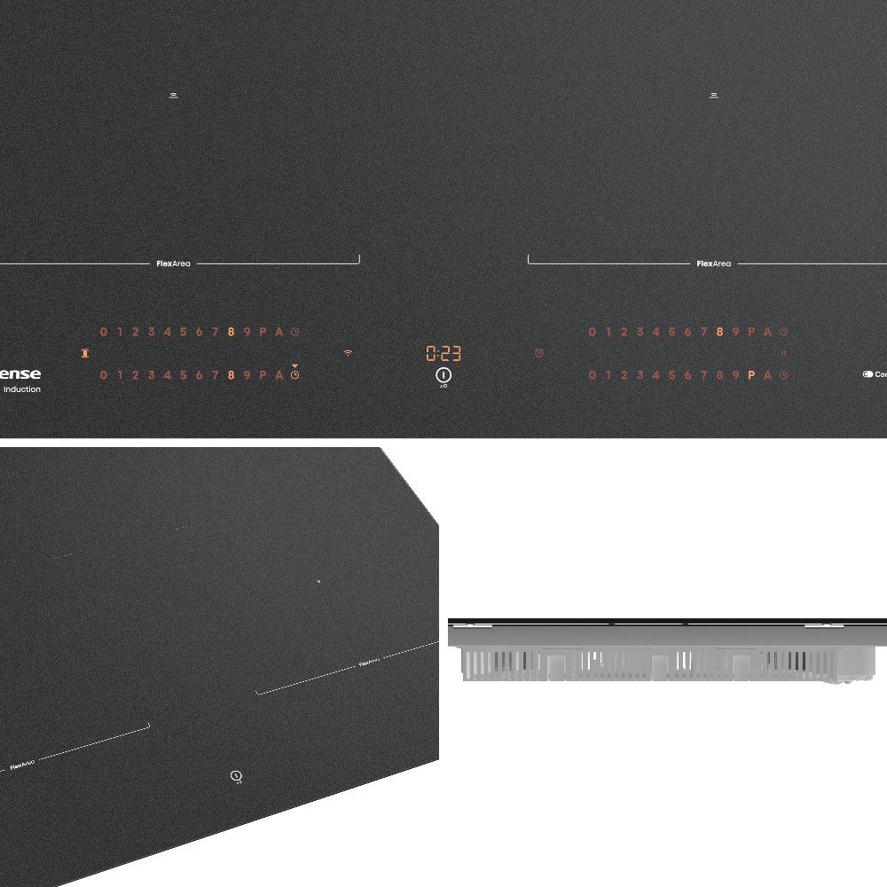 Hisense 60cm 4 Zone AntiScratch Area Flex Induction Hob HI6443SRWF - Black Hisense 60cm 4 Zone AntiScratch Area Flex Induction Hob HI6443SRWF - Black
