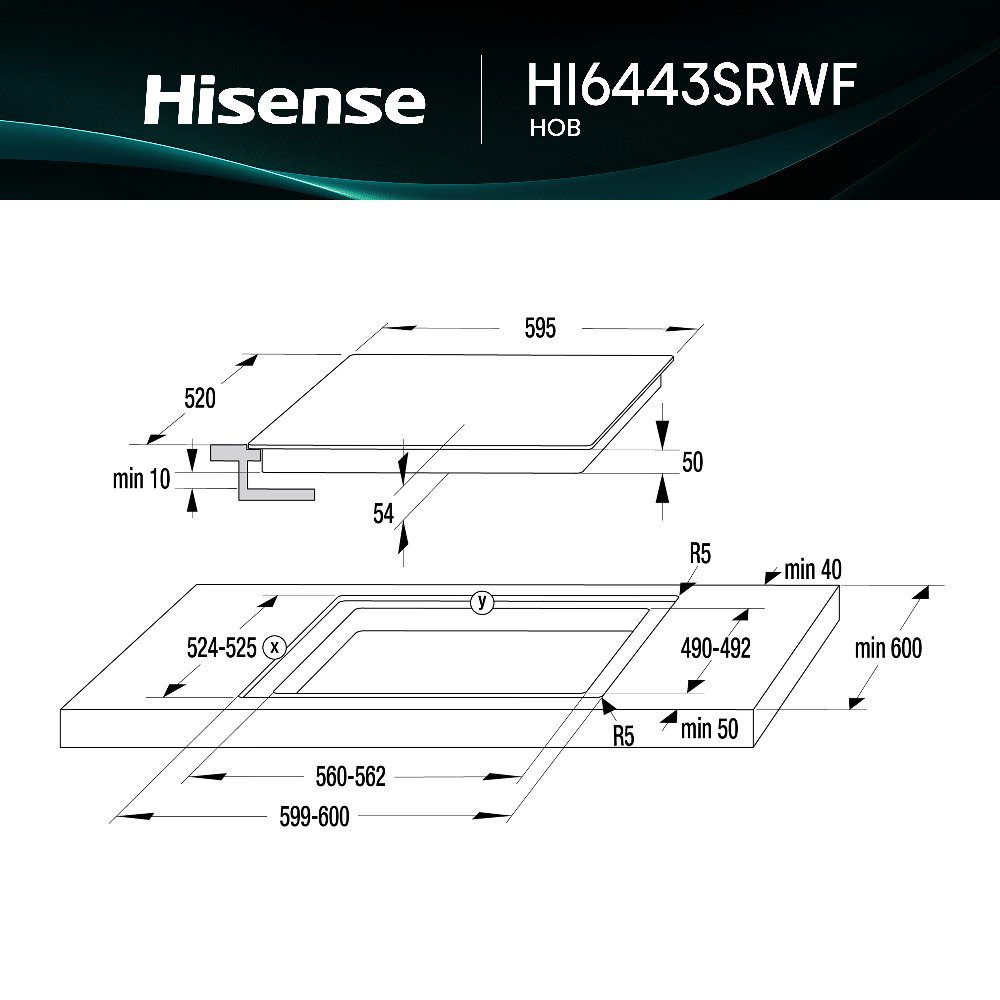 Hisense 60cm 4 Zone AntiScratch Area Flex Induction Hob HI6443SRWF - Black Hisense 60cm 4 Zone AntiScratch Area Flex Induction Hob HI6443SRWF - Black