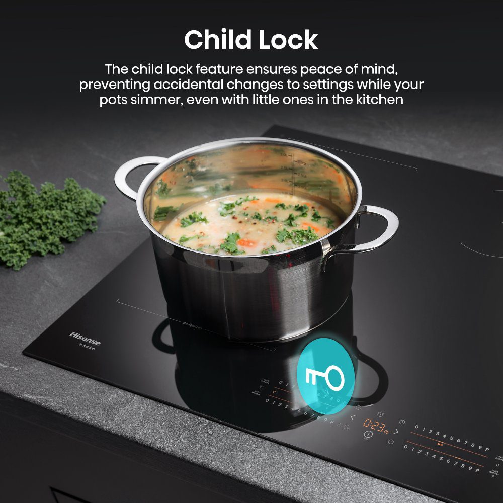Hisense 80cm 4 Zone Induction Hob HI8432BSCWF - Black Hisense 80cm 4 Zone Induction Hob HI8432BSCWF - Black