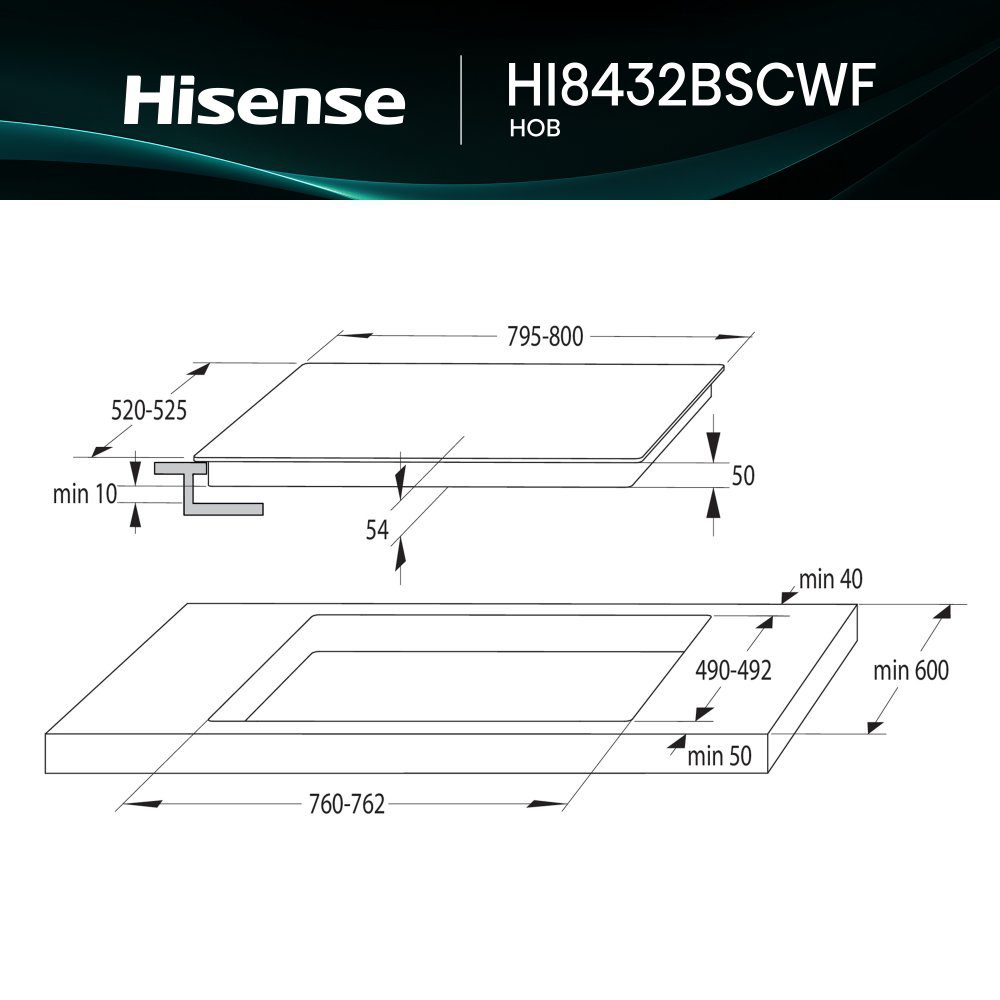 Hisense 80cm 4 Zone Induction Hob HI8432BSCWF - Black Hisense 80cm 4 Zone Induction Hob HI8432BSCWF - Black