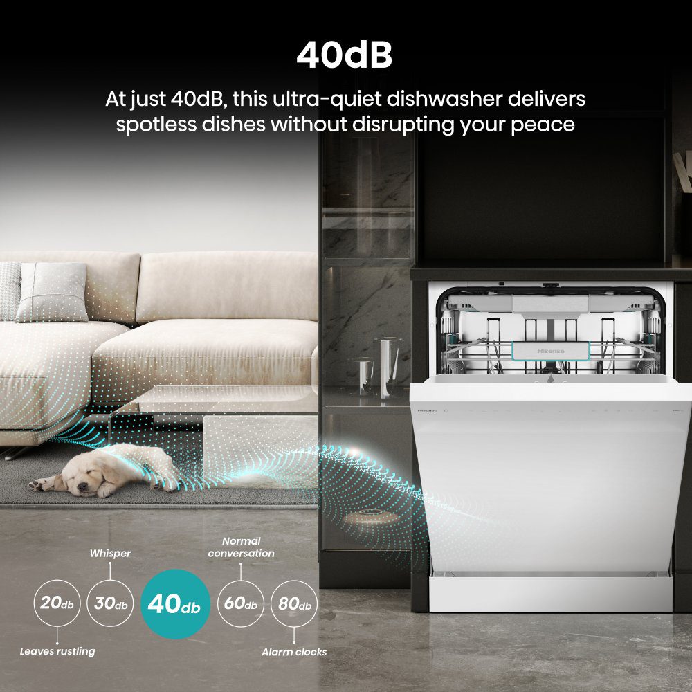 Hisense 60cm Freestanding Dishwasher HS673A90WUK - White Hisense 60cm Freestanding Dishwasher HS673A90WUK - White