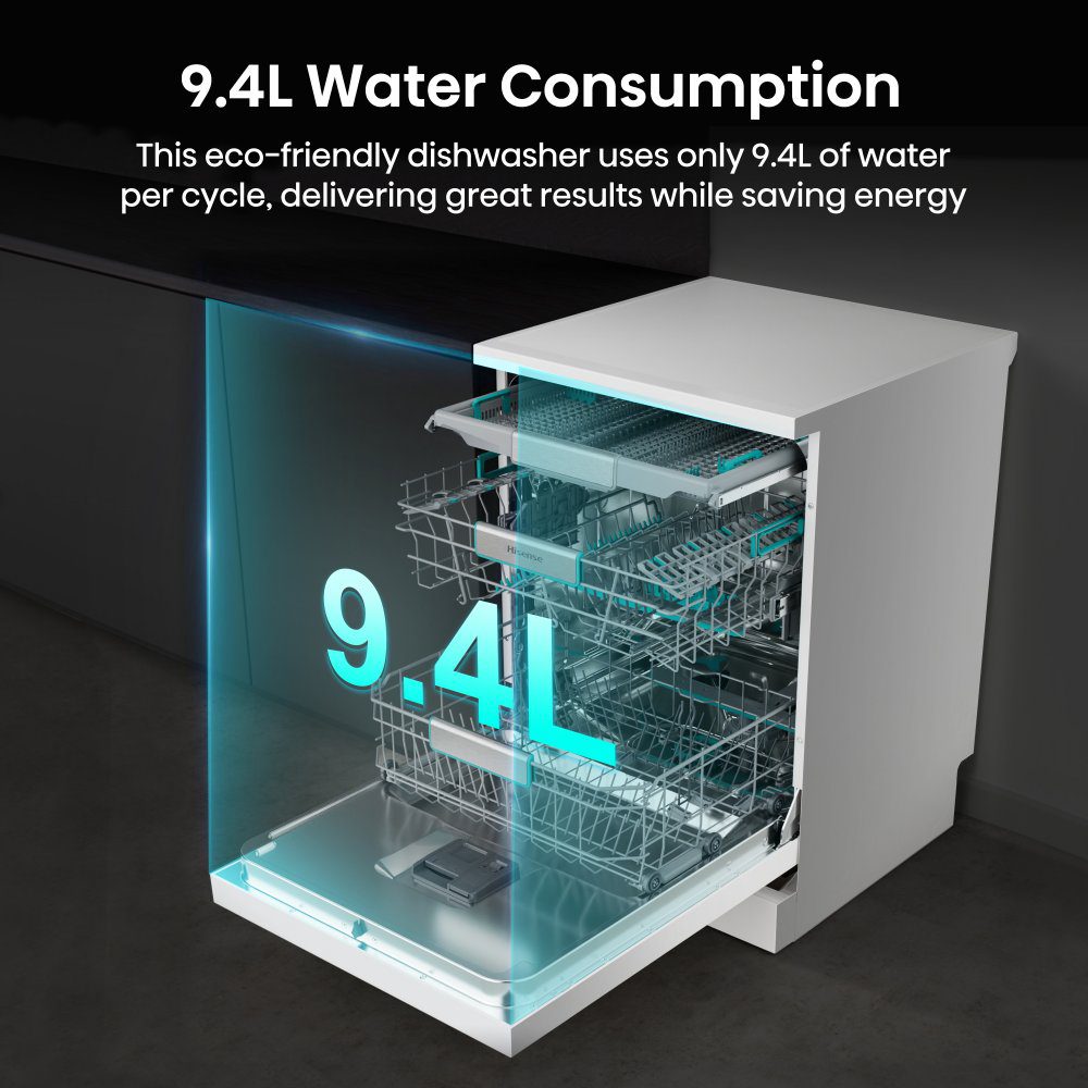 Hisense 60cm Freestanding Dishwasher HS673A90WUK - White Hisense 60cm Freestanding Dishwasher HS673A90WUK - White