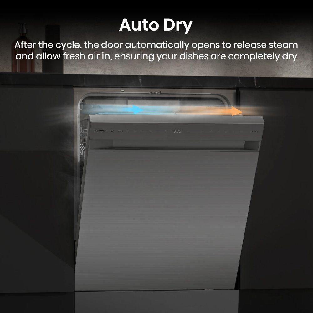 Hisense 60cm Freestanding AutoDose Dishwasher HS693A90XADUK - Silver Hisense 60cm Freestanding AutoDose Dishwasher HS693A90XADUK - Silver