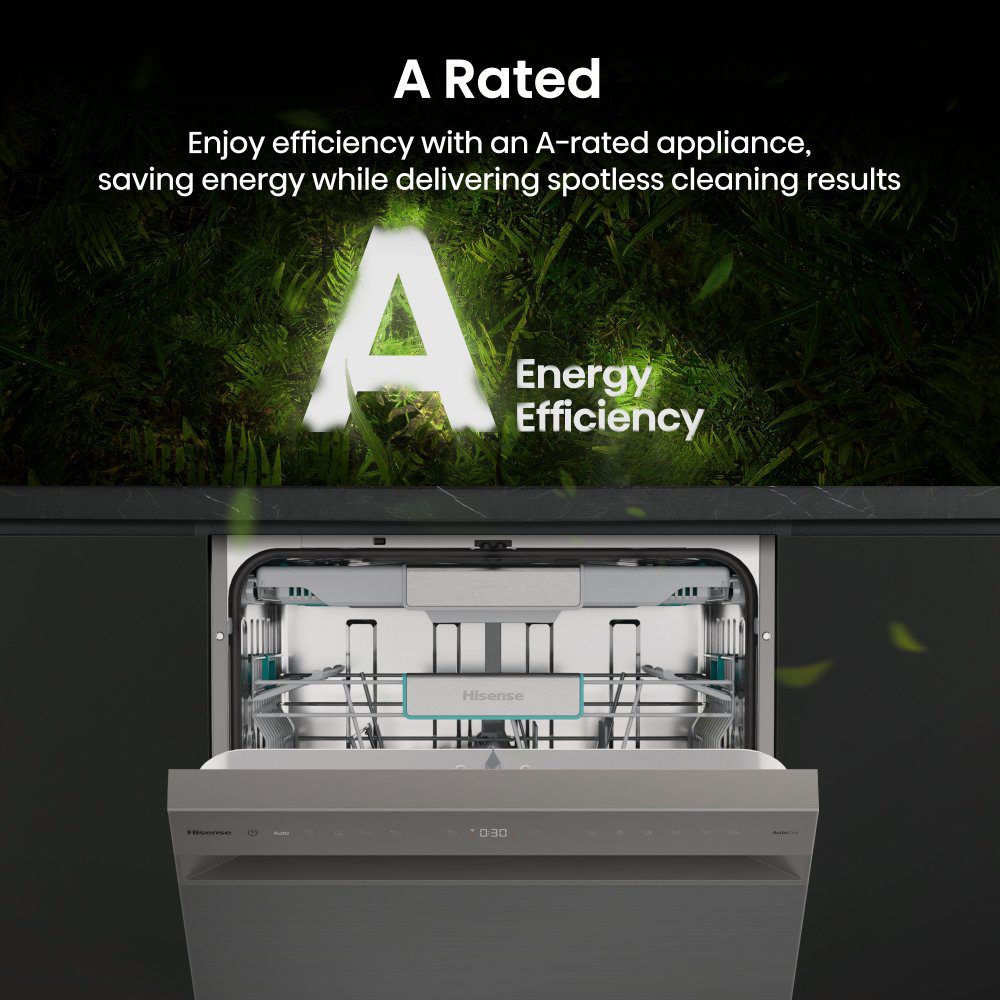 Hisense 60cm Freestanding AutoDose Dishwasher HS693A90XADUK - Silver Hisense 60cm Freestanding AutoDose Dishwasher HS693A90XADUK - Silver
