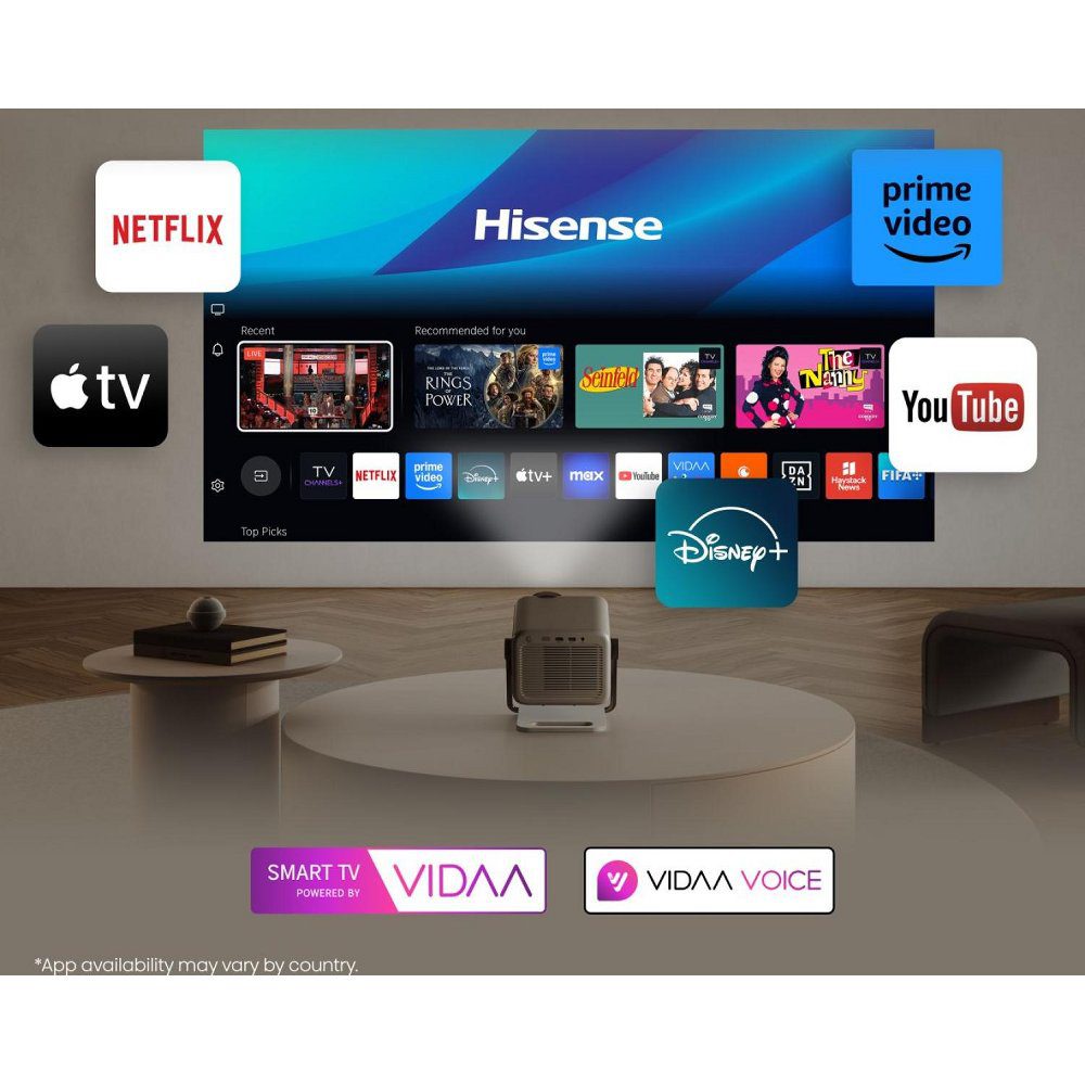 Hisense 2025 4K Ultra HD Smart Mini Projector TV M2TUK PRO - SILVER Hisense 2025 4K Ultra HD Smart Mini Projector TV M2TUK PRO - SILVER