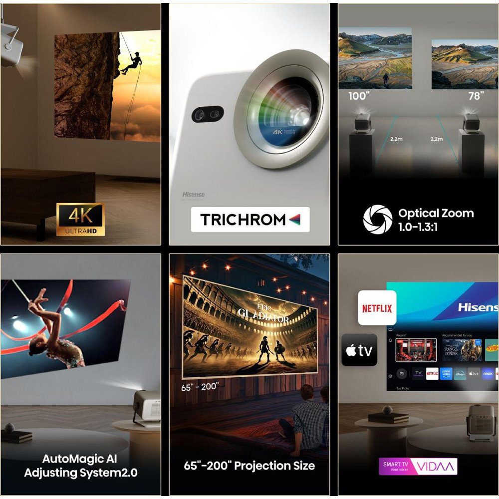 Hisense 2025 4K Ultra HD Smart Mini Projector TV M2TUK PRO - SILVER Hisense 2025 4K Ultra HD Smart Mini Projector TV M2TUK PRO - SILVER