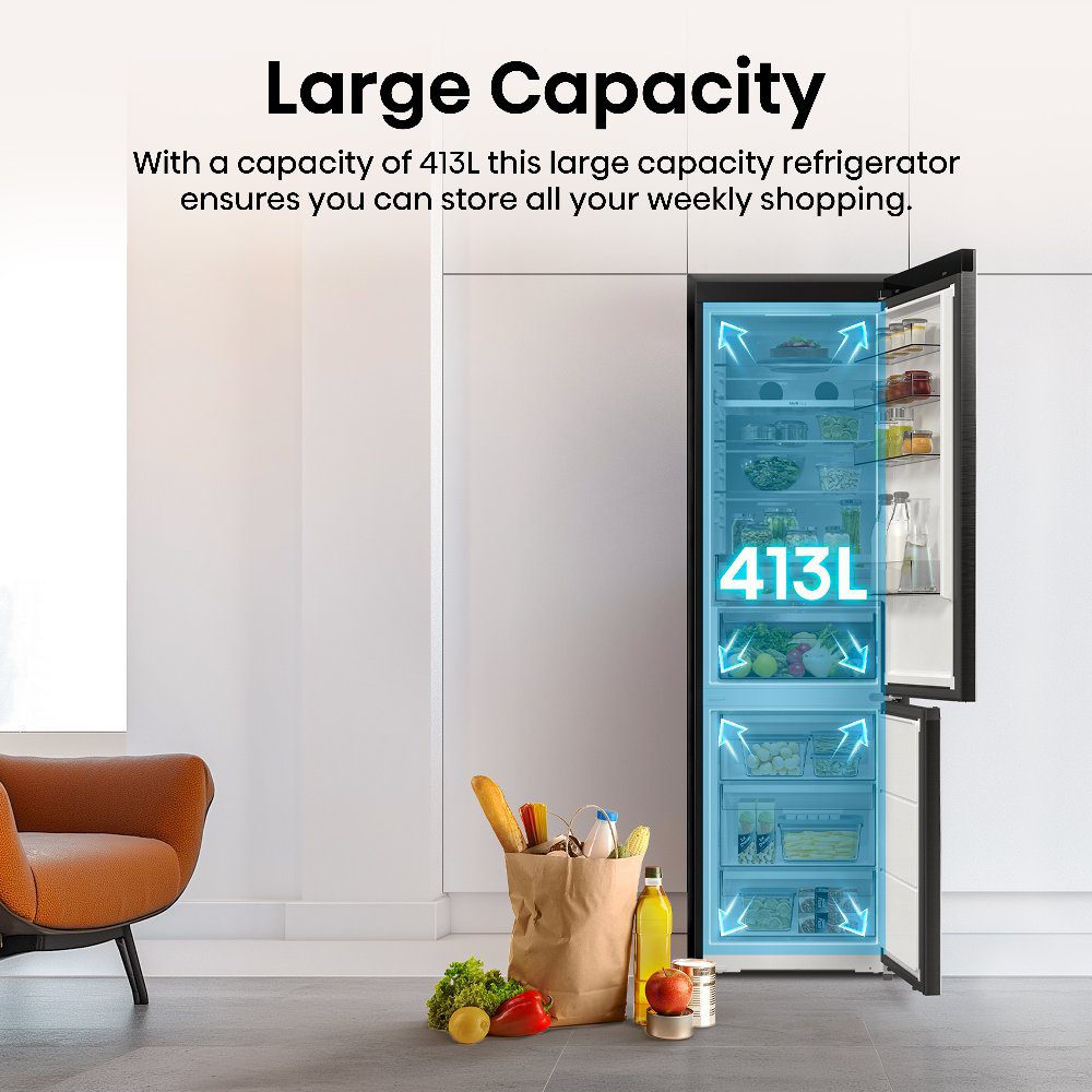 Hisense 60cm Frost Free Fridge Freezer RB5P410SAFCUK - BLACK STEEL Hisense 60cm Frost Free Fridge Freezer RB5P410SAFCUK - BLACK STEEL