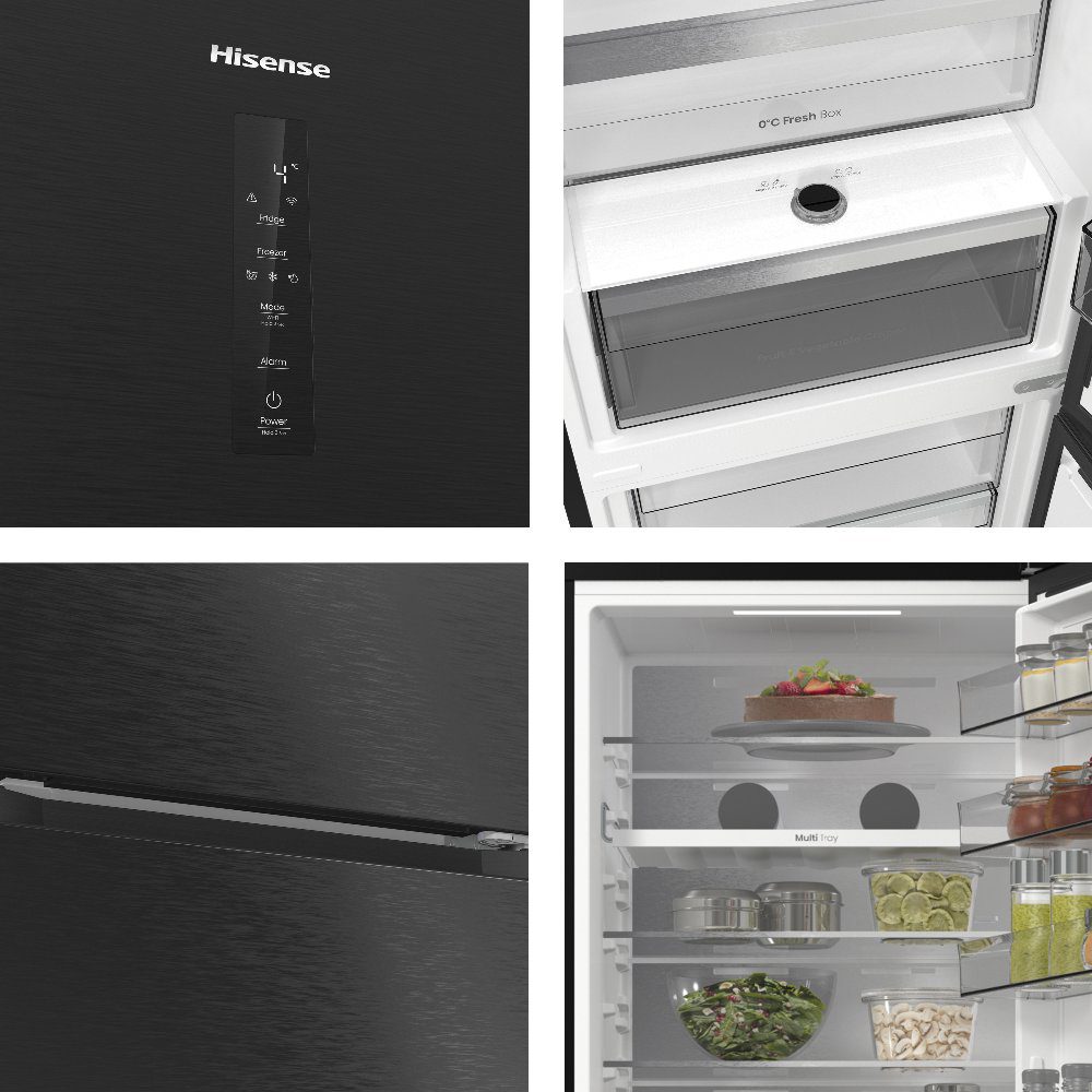Hisense 60cm Frost Free Fridge Freezer RB5P410SAFCUK - BLACK STEEL Hisense 60cm Frost Free Fridge Freezer RB5P410SAFCUK - BLACK STEEL