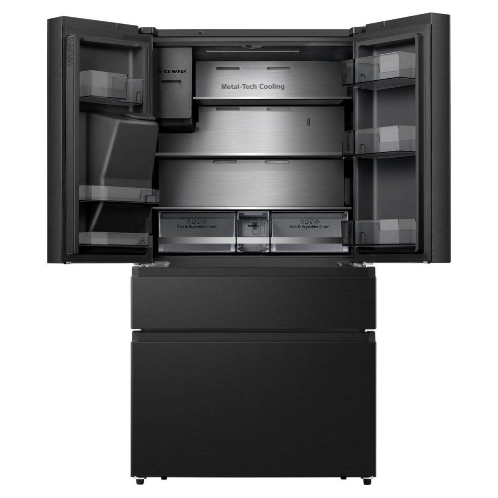 Hisense PureFlat Smart Screen French Style Freezer With Ice & Water Non Plumbed RF9P490GTFE - Black Steel Hisense PureFlat Smart Screen French Style Freezer With Ice & Water Non Plumbed RF9P490GTFE - Black Steel
