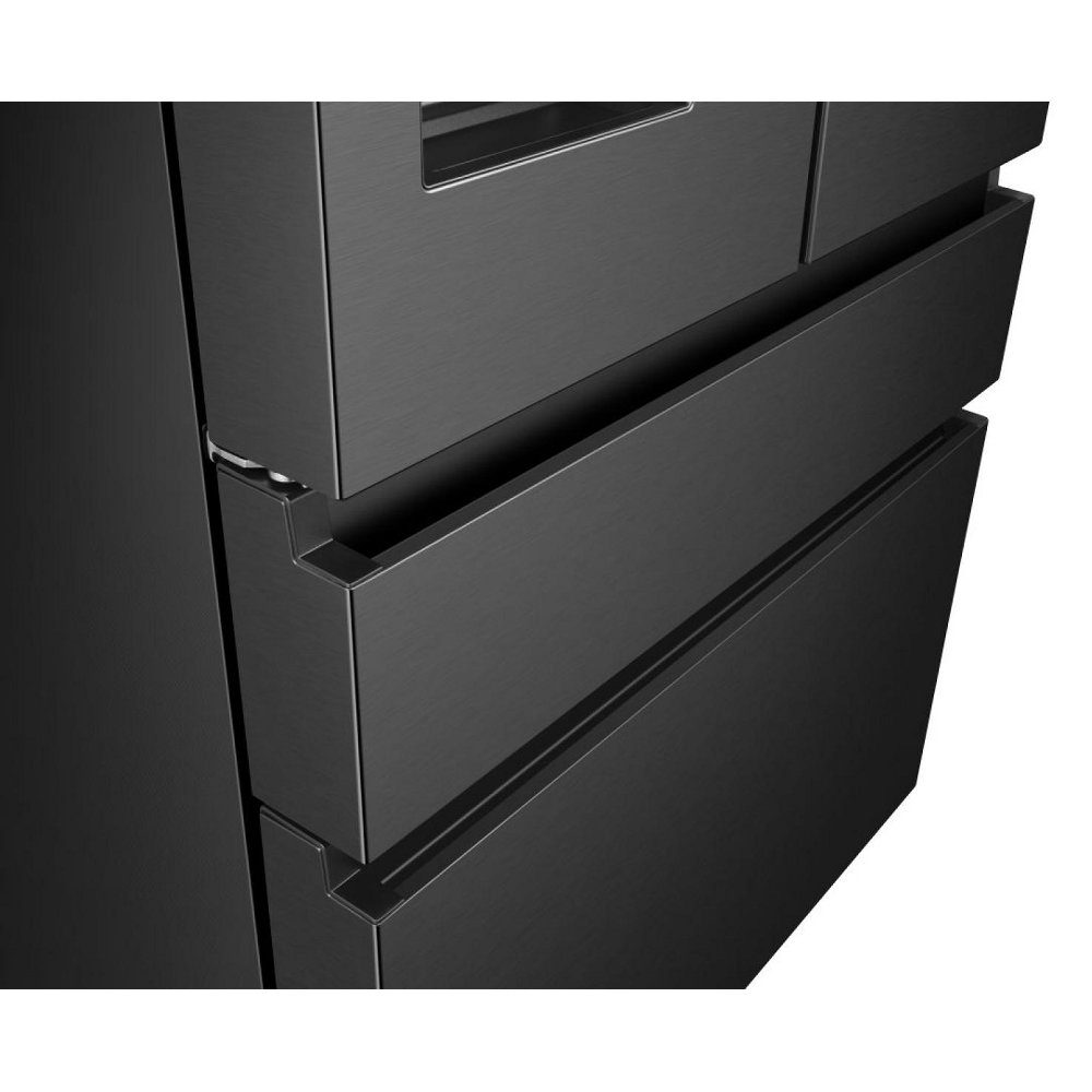 Hisense PureFlat Smart Screen French Style Freezer With Ice & Water Non Plumbed RF9P490GTFE - Black Steel Hisense PureFlat Smart Screen French Style Freezer With Ice & Water Non Plumbed RF9P490GTFE - Black Steel