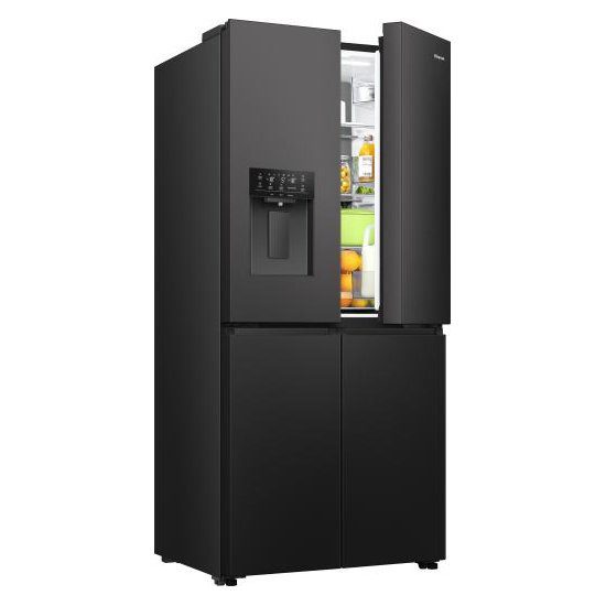 Hisense 79cm PureFlat Four Door Fridge Freezer Ice & Water Non Plumbed RQ5P470SYFD - Black Hisense 79cm PureFlat Four Door Fridge Freezer Ice & Water Non Plumbed RQ5P470SYFD - Black