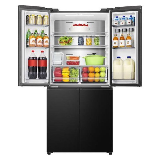 Hisense 79cm PureFlat Four Door Fridge Freezer Ice & Water Non Plumbed RQ5P470SYFD - Black Hisense 79cm PureFlat Four Door Fridge Freezer Ice & Water Non Plumbed RQ5P470SYFD - Black