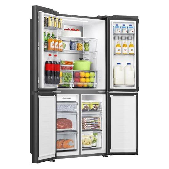 Hisense 79cm PureFlat Four Door Fridge Freezer Ice & Water Non Plumbed RQ5P470SYFD - Black Hisense 79cm PureFlat Four Door Fridge Freezer Ice & Water Non Plumbed RQ5P470SYFD - Black
