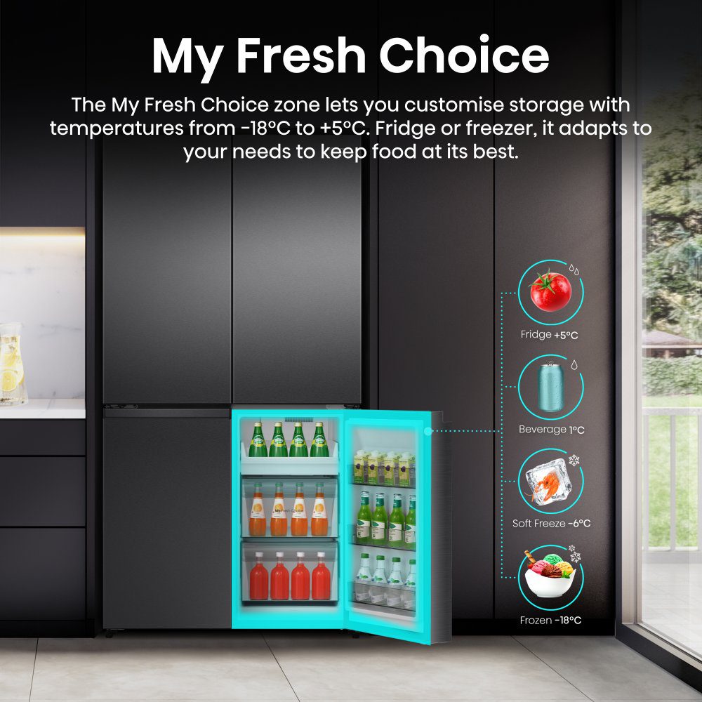 Hisense PureFlex Four Door Fridge Freezer RQ5P640SSKD - Black Steel Hisense PureFlex Four Door Fridge Freezer RQ5P640SSKD - Black Steel