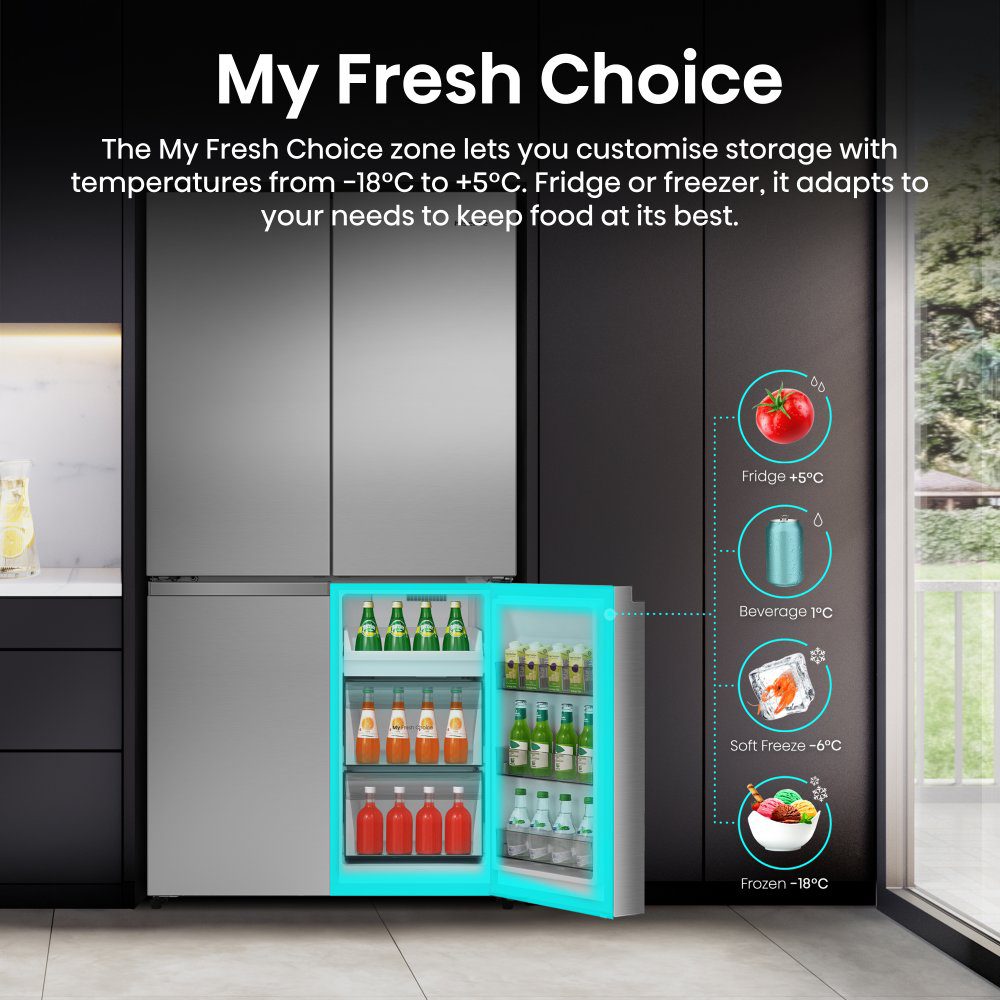 Hisense PureFlex Four Door Fridge Freezer RQ5P640SSSD - Stainless Steel Hisense PureFlex Four Door Fridge Freezer RQ5P640SSSD - Stainless Steel