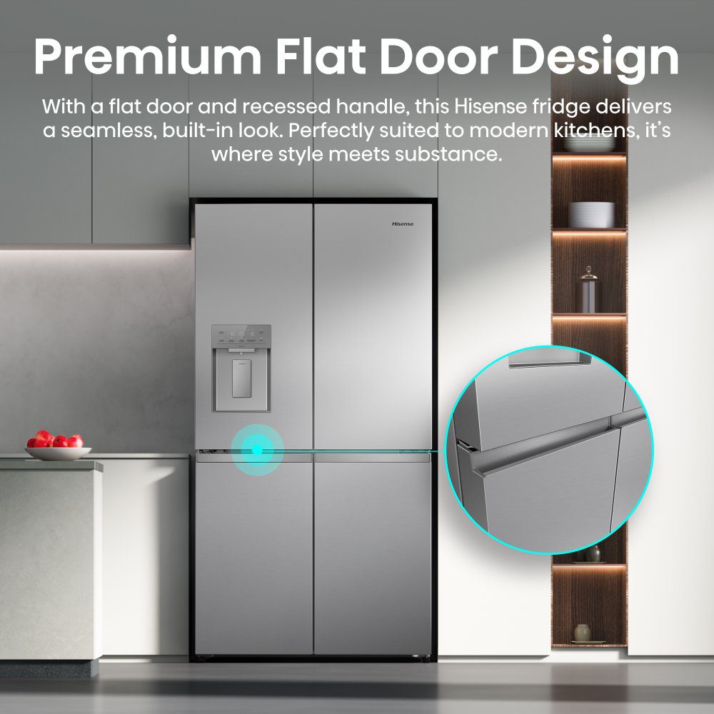 Hisense PureFlex Four Door Fridge Freezer Ice & Water Non Plumbed RQ5P640SYSD - Stainless Steel Hisense PureFlex Four Door Fridge Freezer Ice & Water Non Plumbed RQ5P640SYSD - Stainless Steel