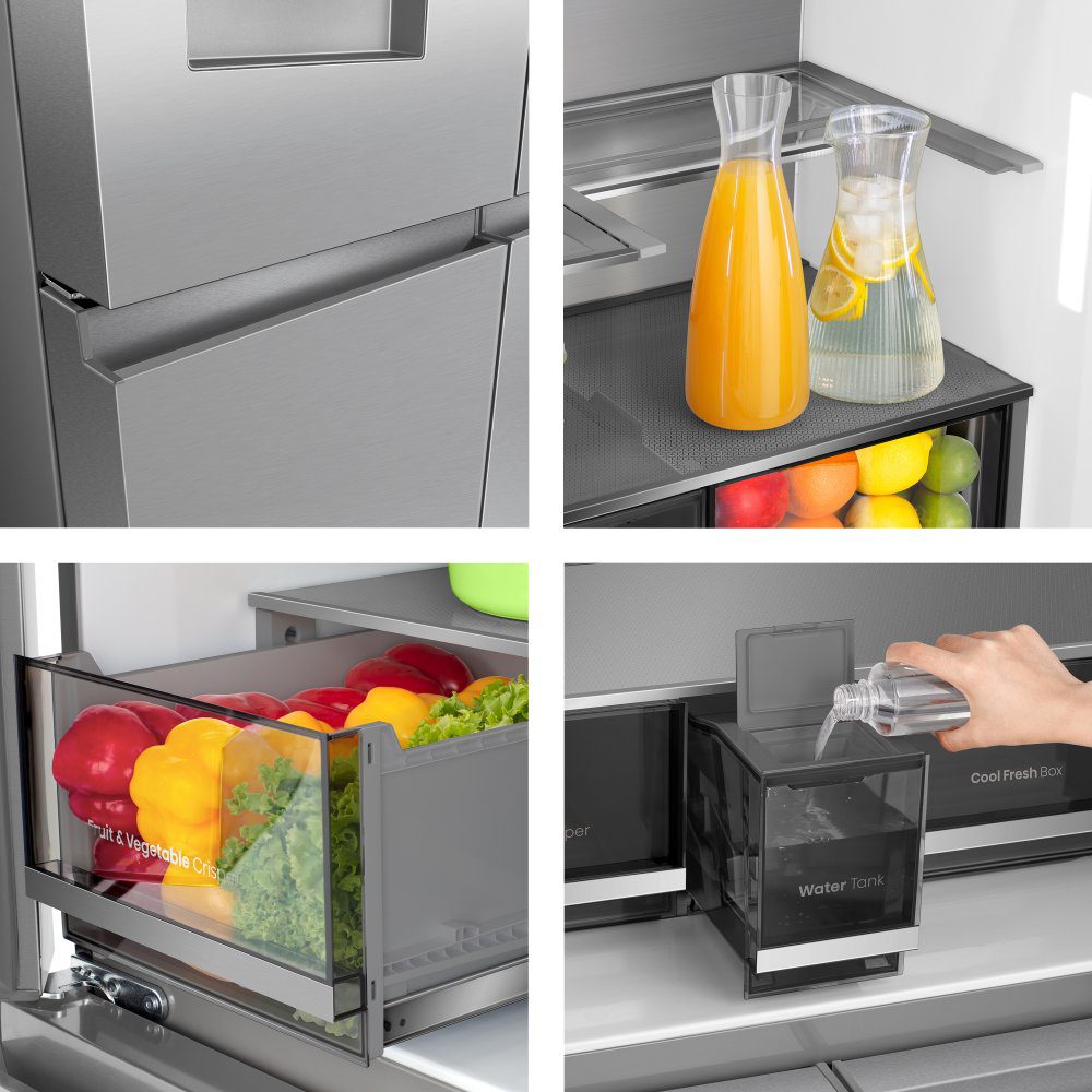 Hisense PureFlex Four Door Fridge Freezer Ice & Water Non Plumbed RQ5P640SYSD - Stainless Steel Hisense PureFlex Four Door Fridge Freezer Ice & Water Non Plumbed RQ5P640SYSD - Stainless Steel