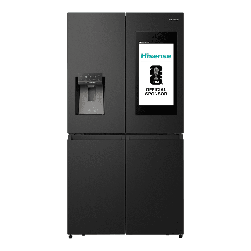 Hisense PureFlat Eclipse Four Door Fridge Freezer With Ice & Water RQ760N4IFE - BLACK STEEL Hisense PureFlat Eclipse Four Door Fridge Freezer With Ice & Water RQ760N4IFE - BLACK STEEL