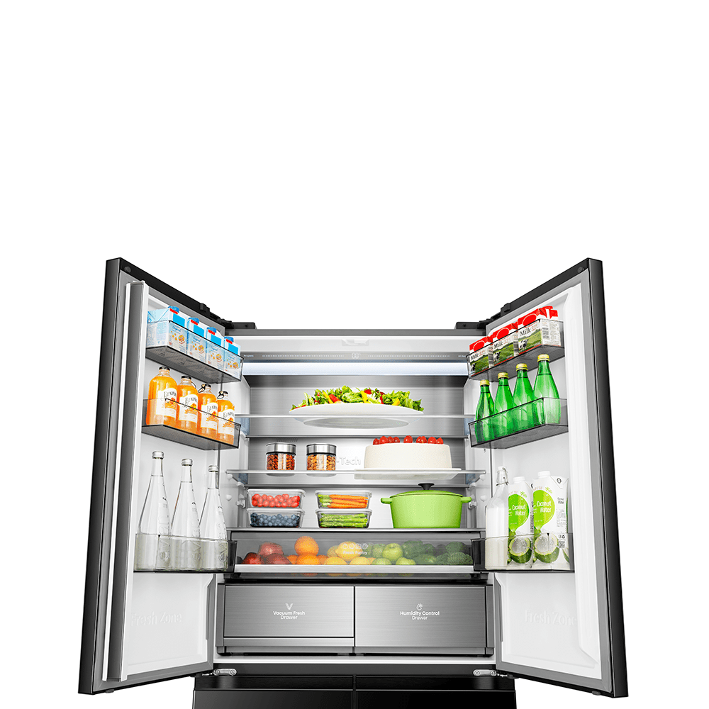Hisense Kitchenfit Four Door American Style Fridge Freezer RQ768N4GBE- Black Hisense Kitchenfit Four Door American Style Fridge Freezer RQ768N4GBE- Black