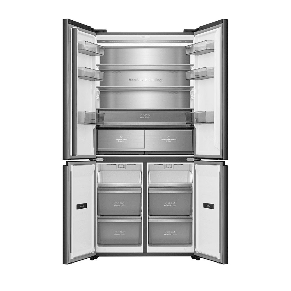 Hisense Kitchenfit Four Door American Style Fridge Freezer RQ768N4GBE- Black Hisense Kitchenfit Four Door American Style Fridge Freezer RQ768N4GBE- Black