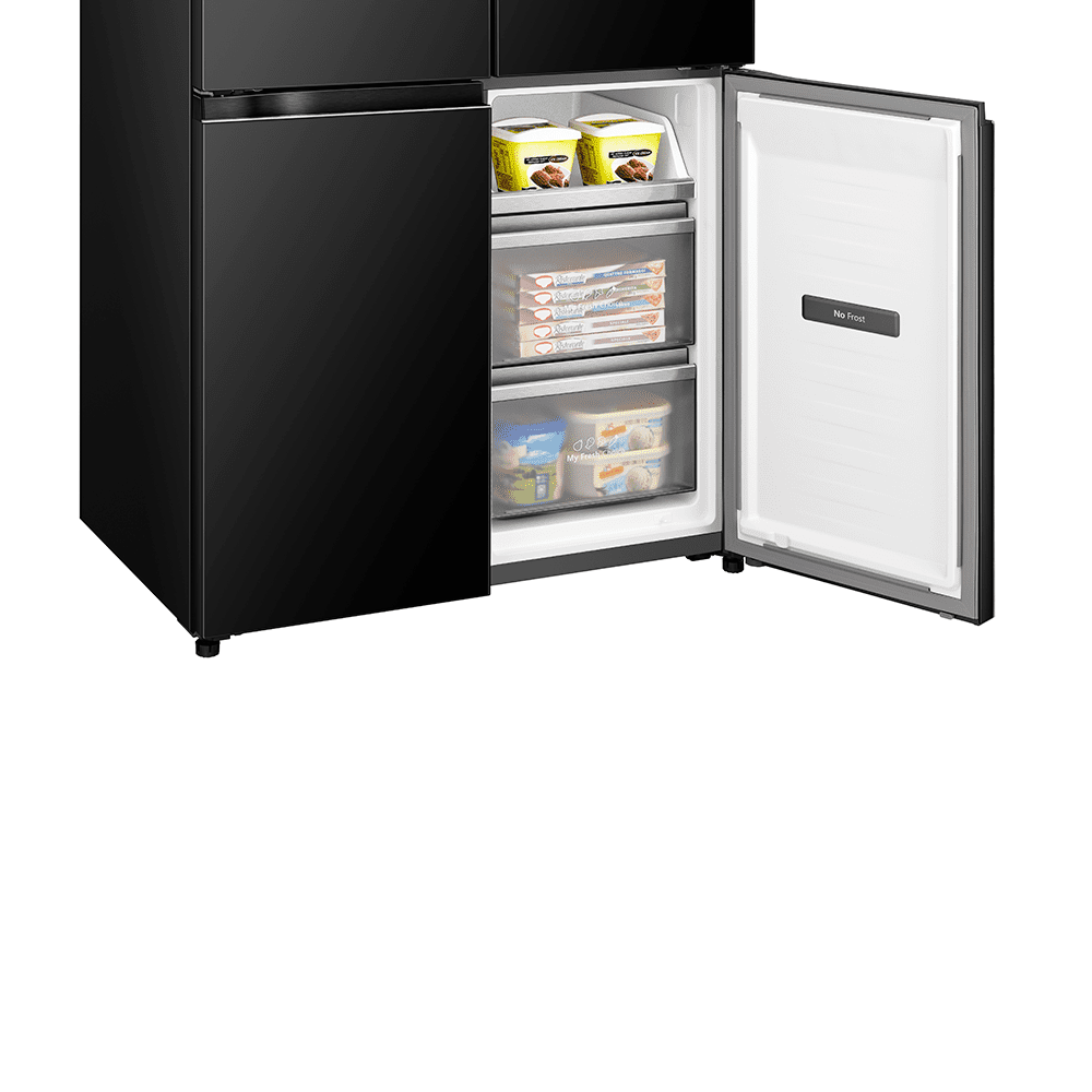 Hisense Kitchenfit Four Door American Style Fridge Freezer RQ768N4GBE- Black Hisense Kitchenfit Four Door American Style Fridge Freezer RQ768N4GBE- Black